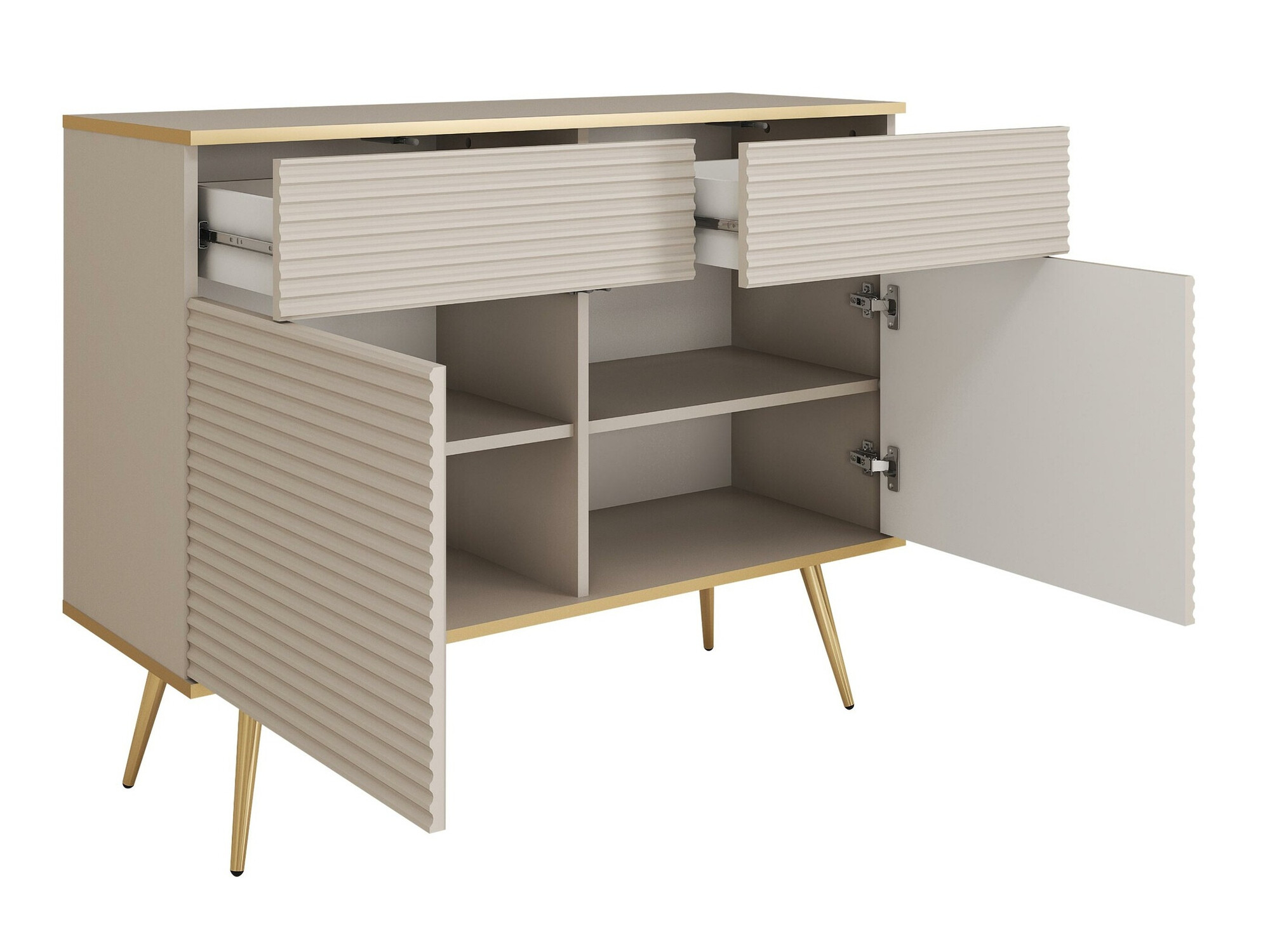 Svetainės komplektas Felduno 107 (Juoda + Auksinė)