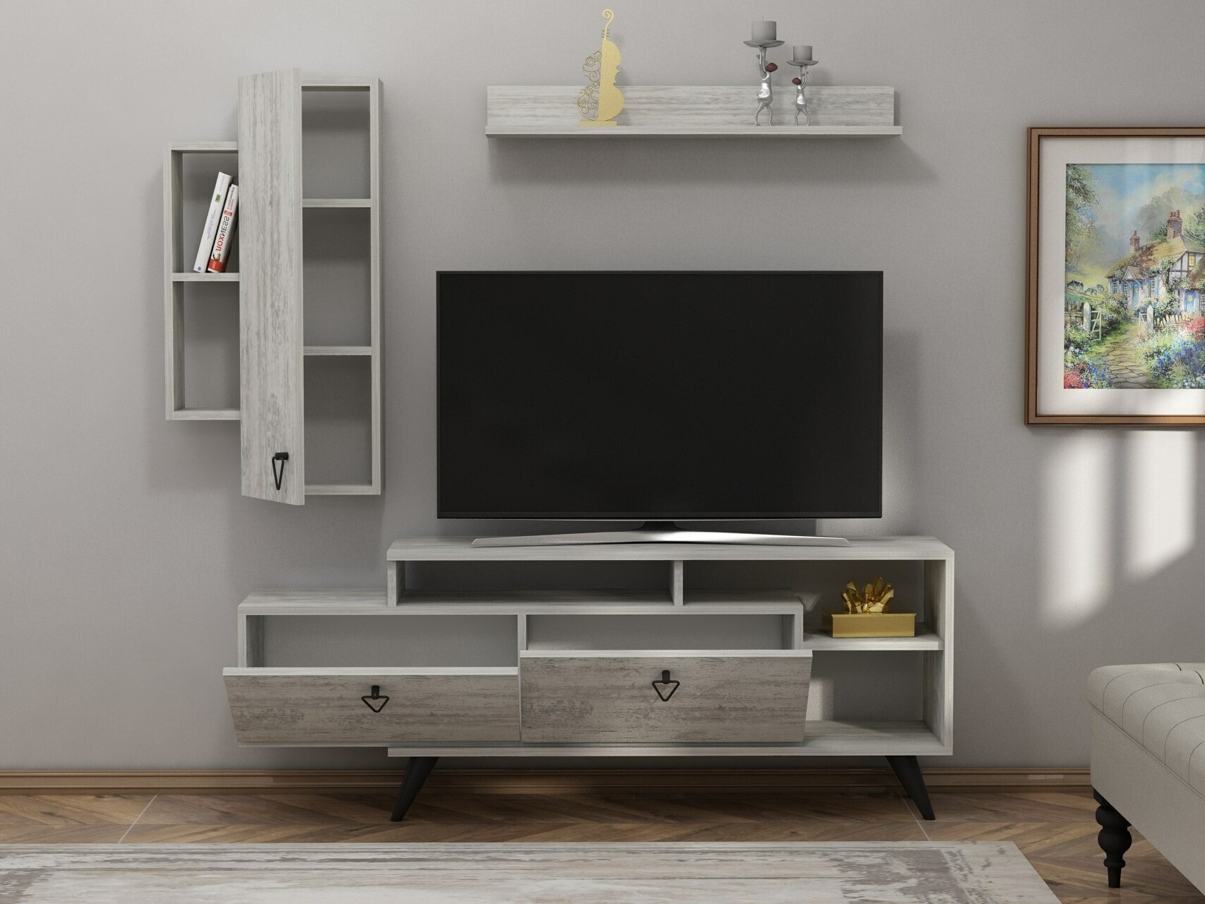 Svetainės komplektas Kailua 2294 (Pilka)