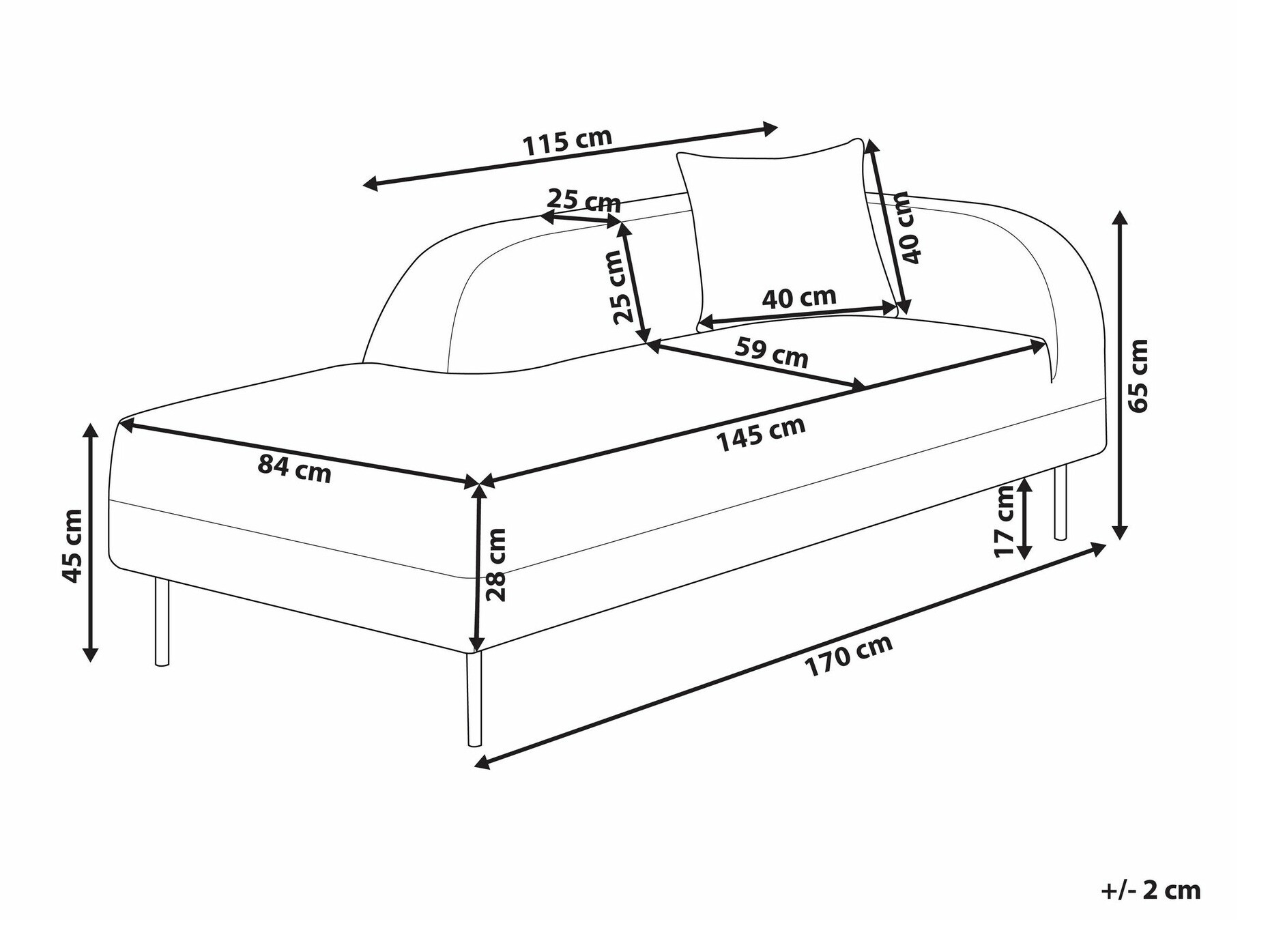 Kušetė Berwyn 1008 (Balta)