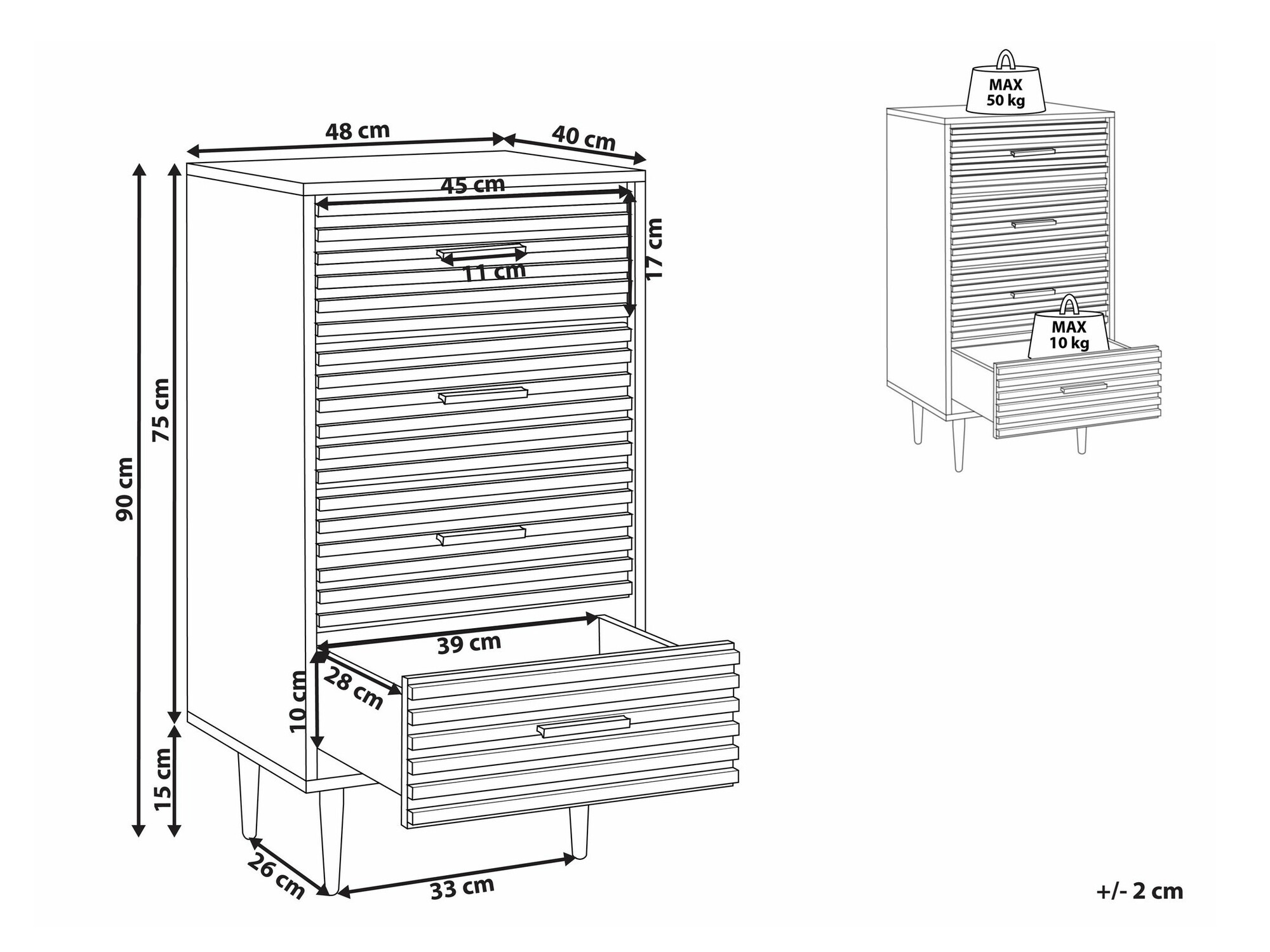Komoda Berwyn 2912 (Tamsi ruda)
