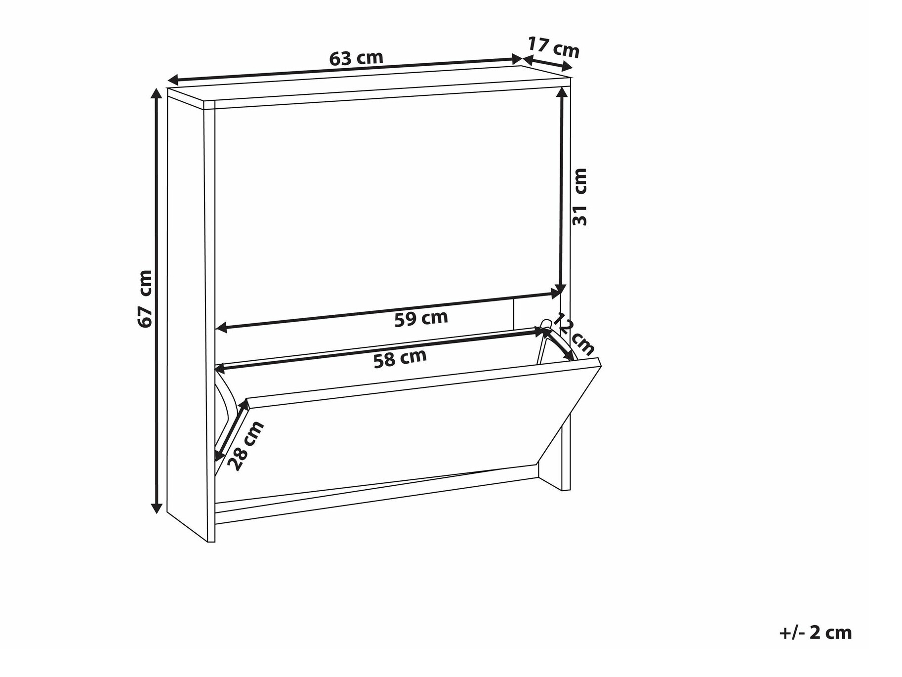 Batų dėžė Berwyn 2352 (Juoda)