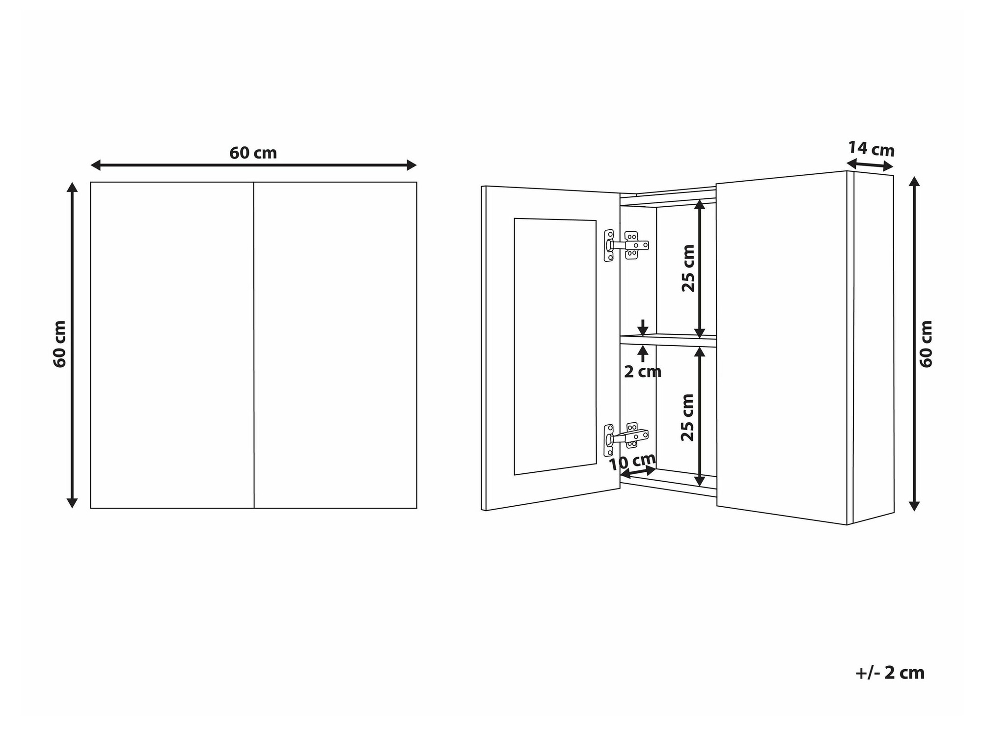 Vonios spintelė su veidrodžiu Berwyn 2349 (Juoda)