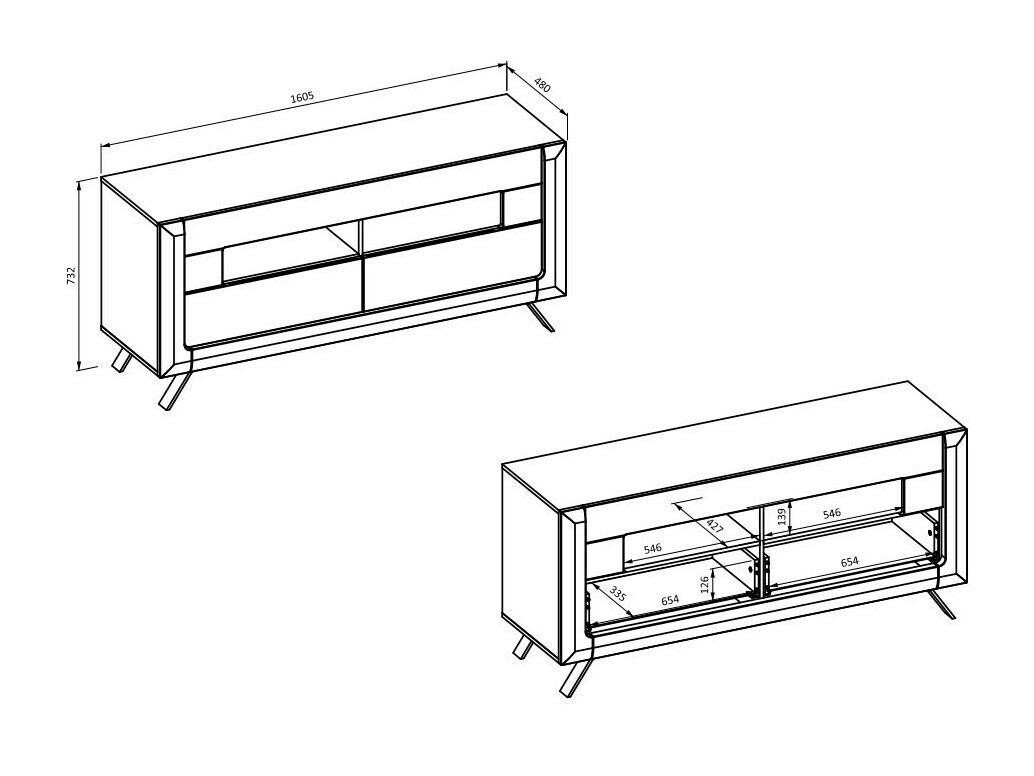 TV staliukas Sovera 105 (Auksinis ąžuolas + Kašmyras)