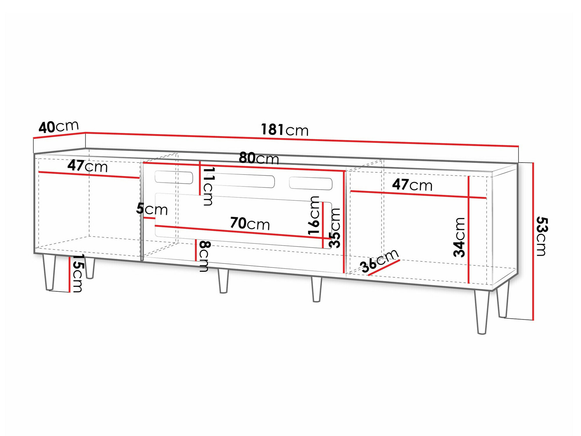 TV staliukas Comfivo Mavmono 110 (Juoda)