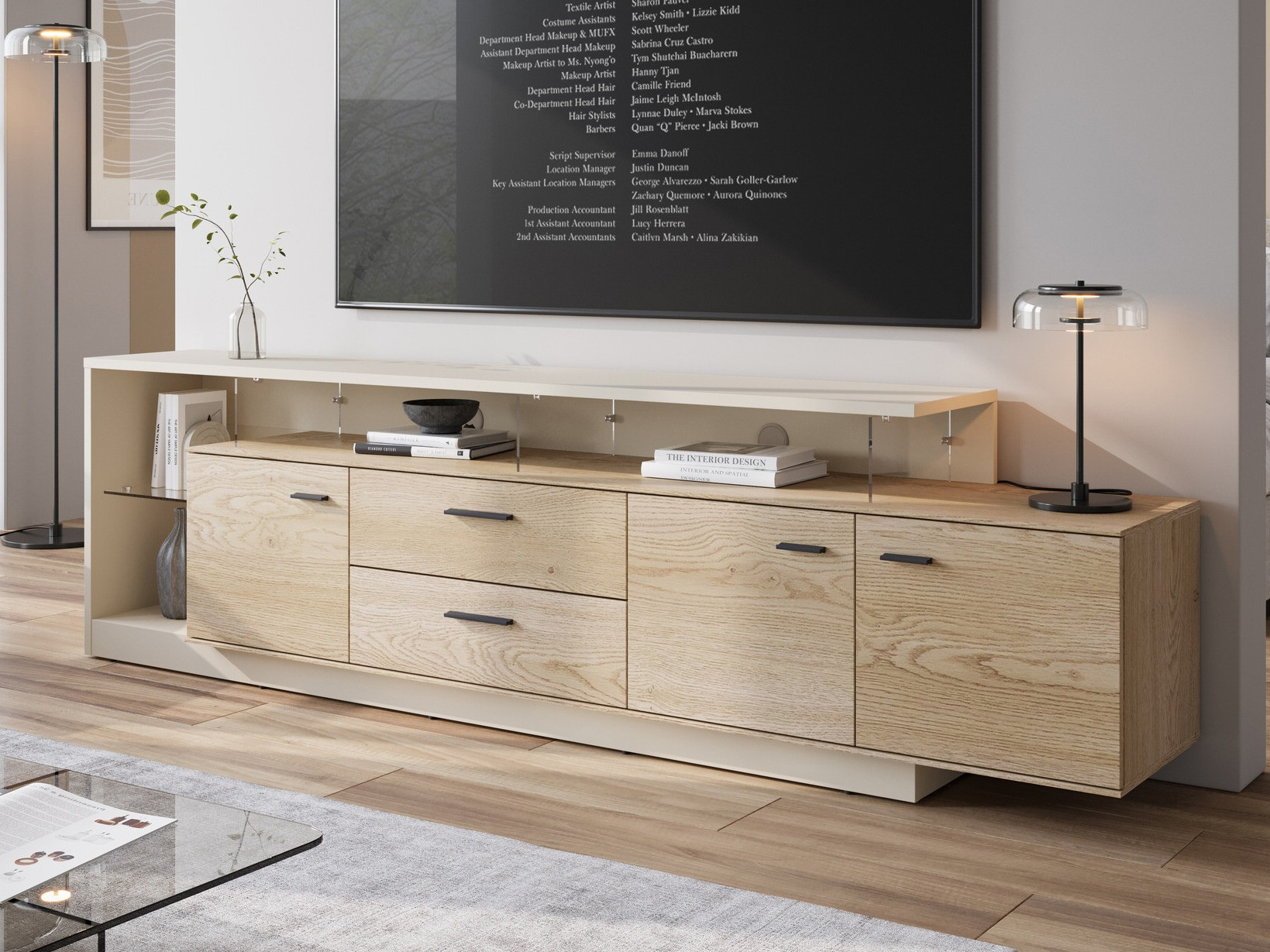 TV staliukas Ontario 138 (Kašmyras + Sonomos ąžuolas)