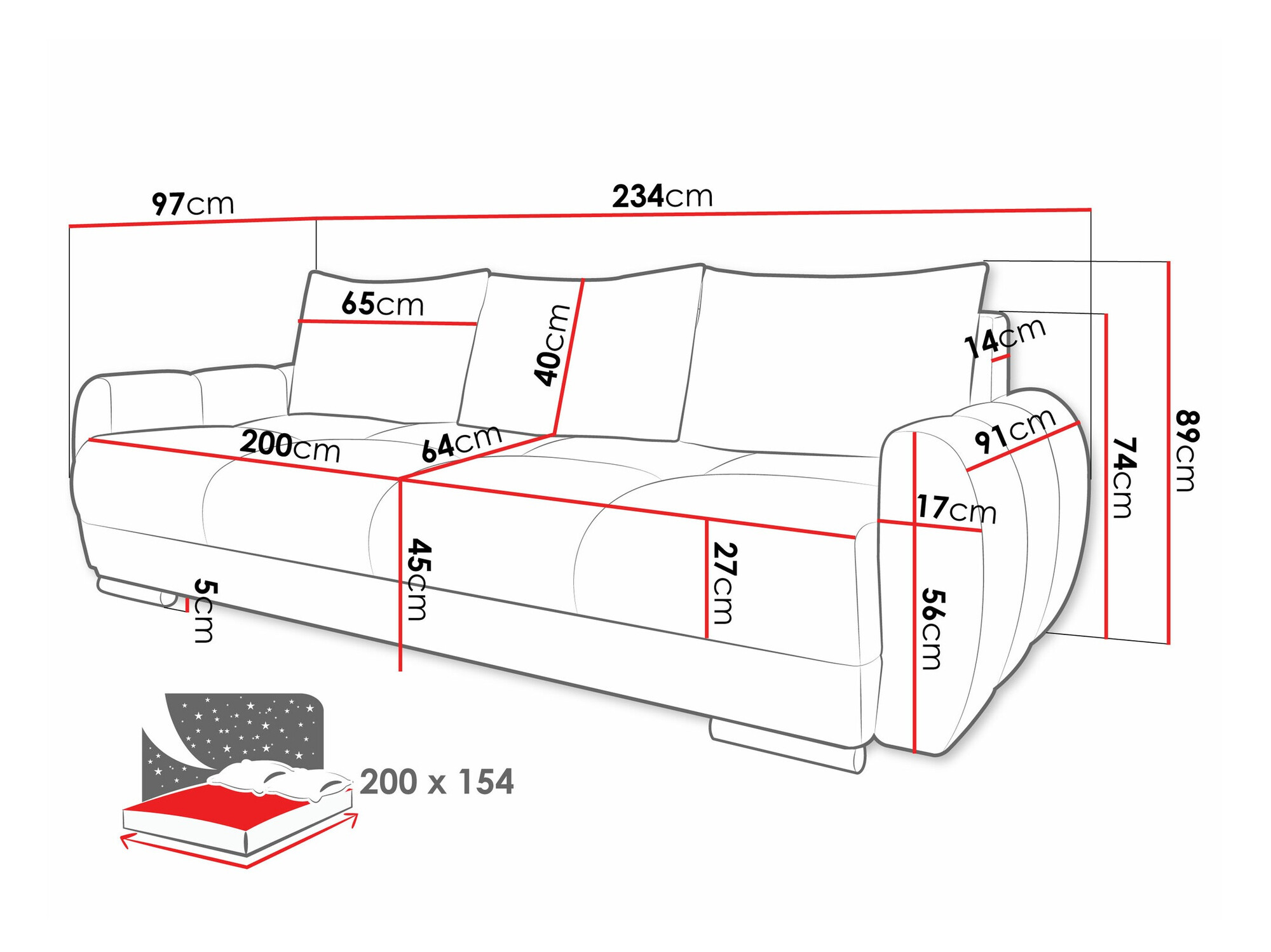 Sofa lova Signis III (Velo 621)