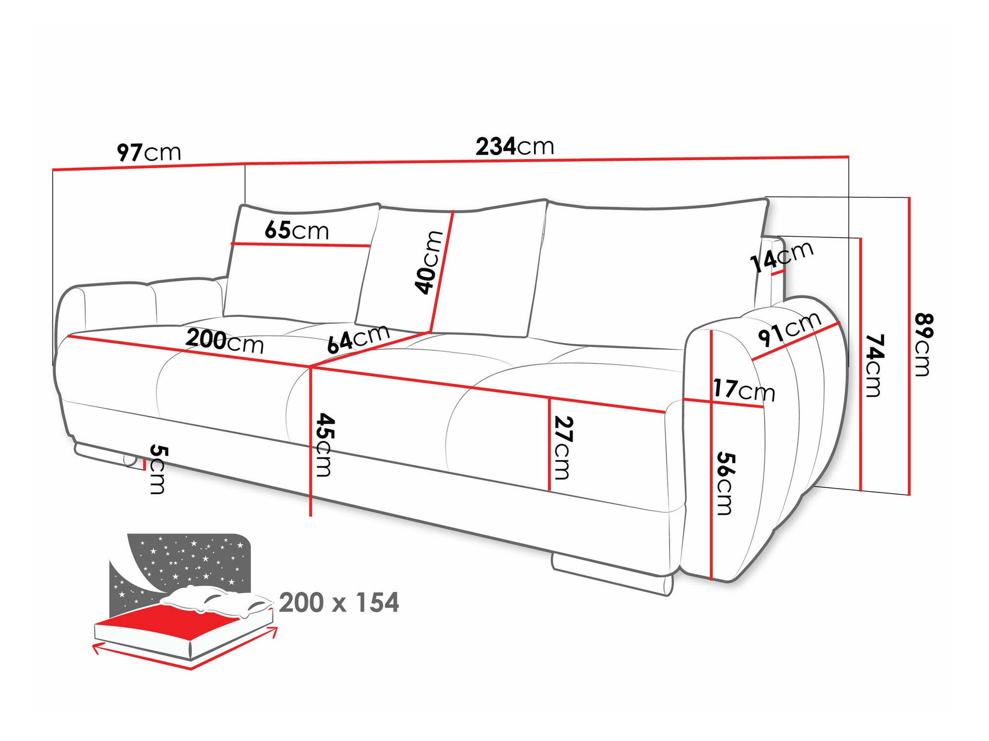 Sofa lova Signis III (Velo 635)