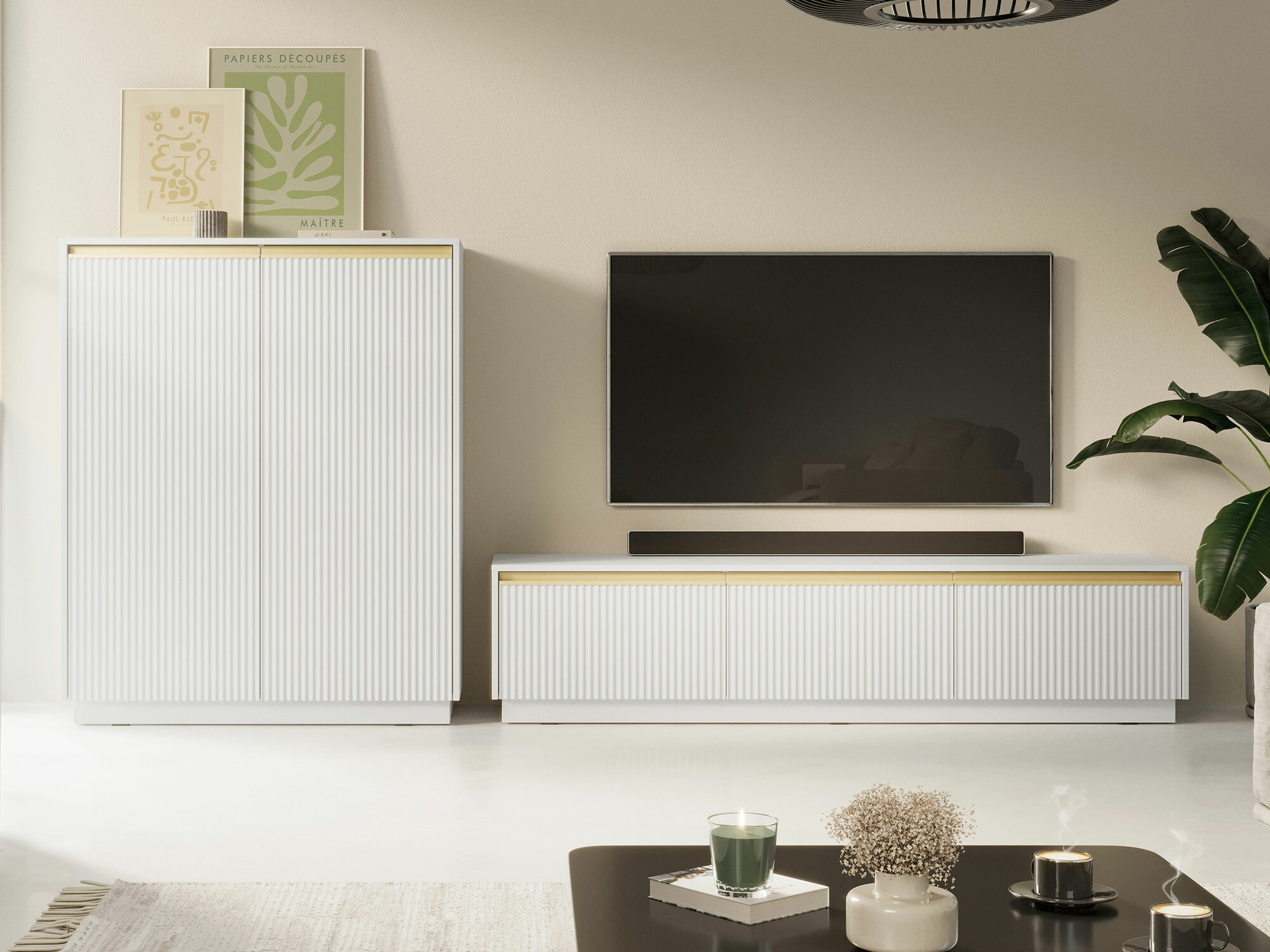 TV staliukas Sorbela 103 (Balta)