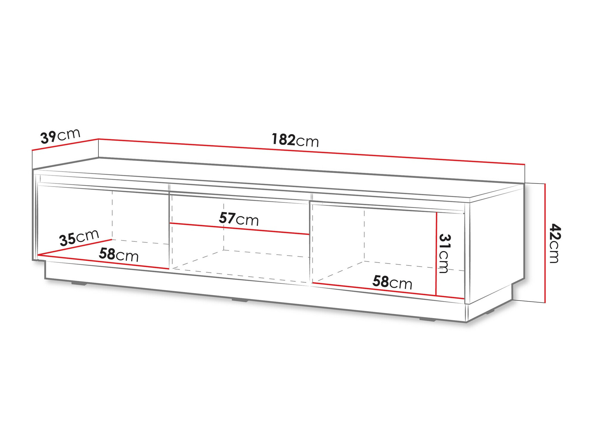 TV staliukas Sorbela 103 (Balta)