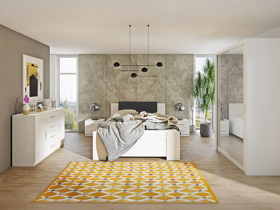 Miegamojo komplektas Catromi 112 (Balta + Soft Pik 011)