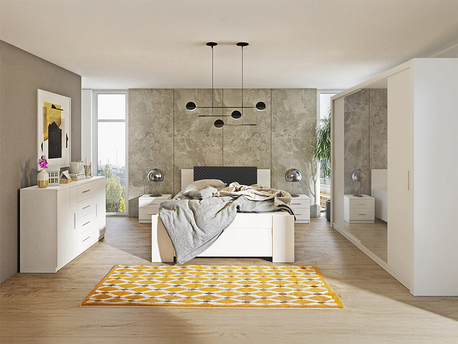 Miegamojo komplektas Catromi 115 (Balta + Soft Pik 011)