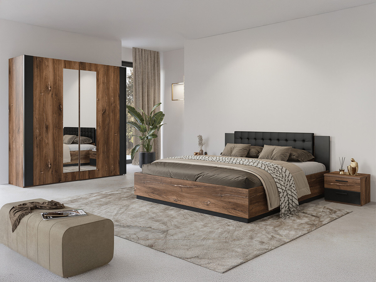 Naktinis staliukas Felelie 101 (Tamus Flagstaf ąžuolas + Sidabrinė)