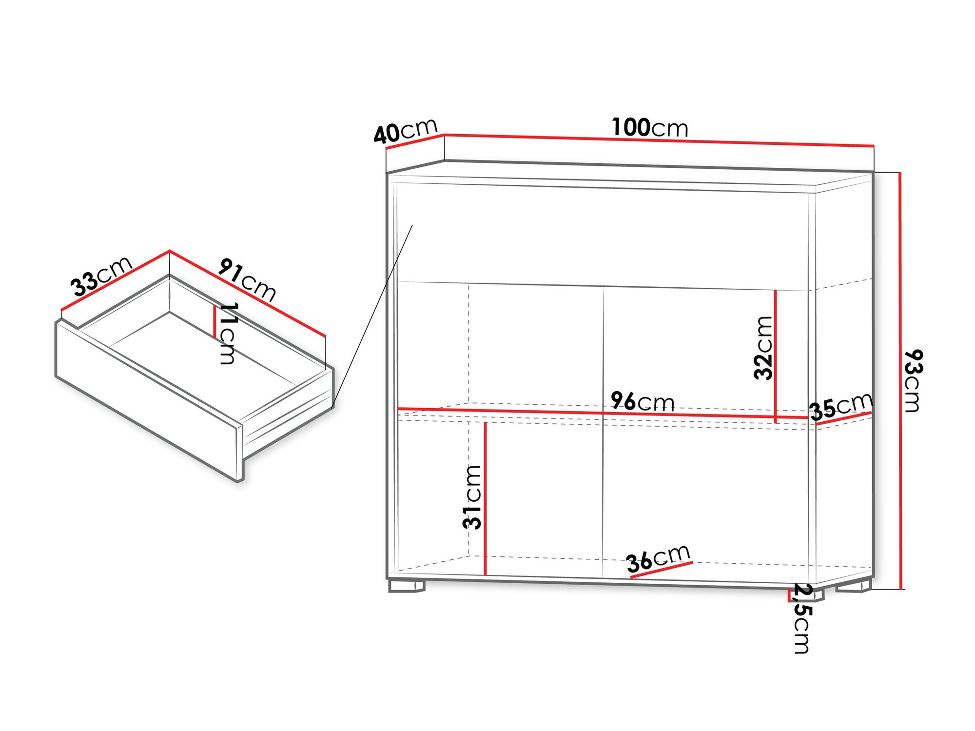 Komoda Comfivo Tutela IV (Balta)