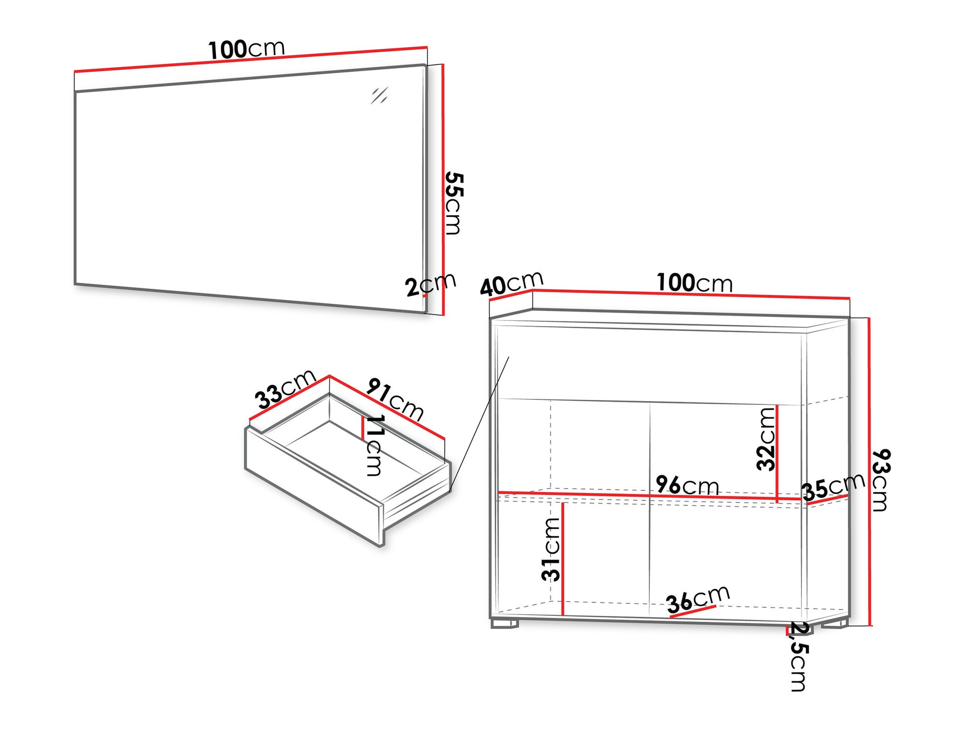 Prieškambario komplektas Comfivo Fersoe 116 (Balta)