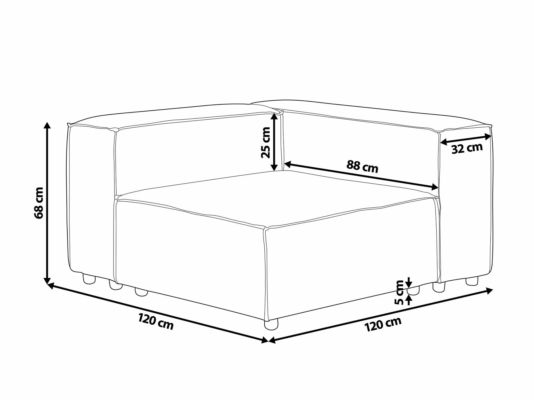 Modulinė sėdimoji dalis Serophi 101 (Smėlinė)