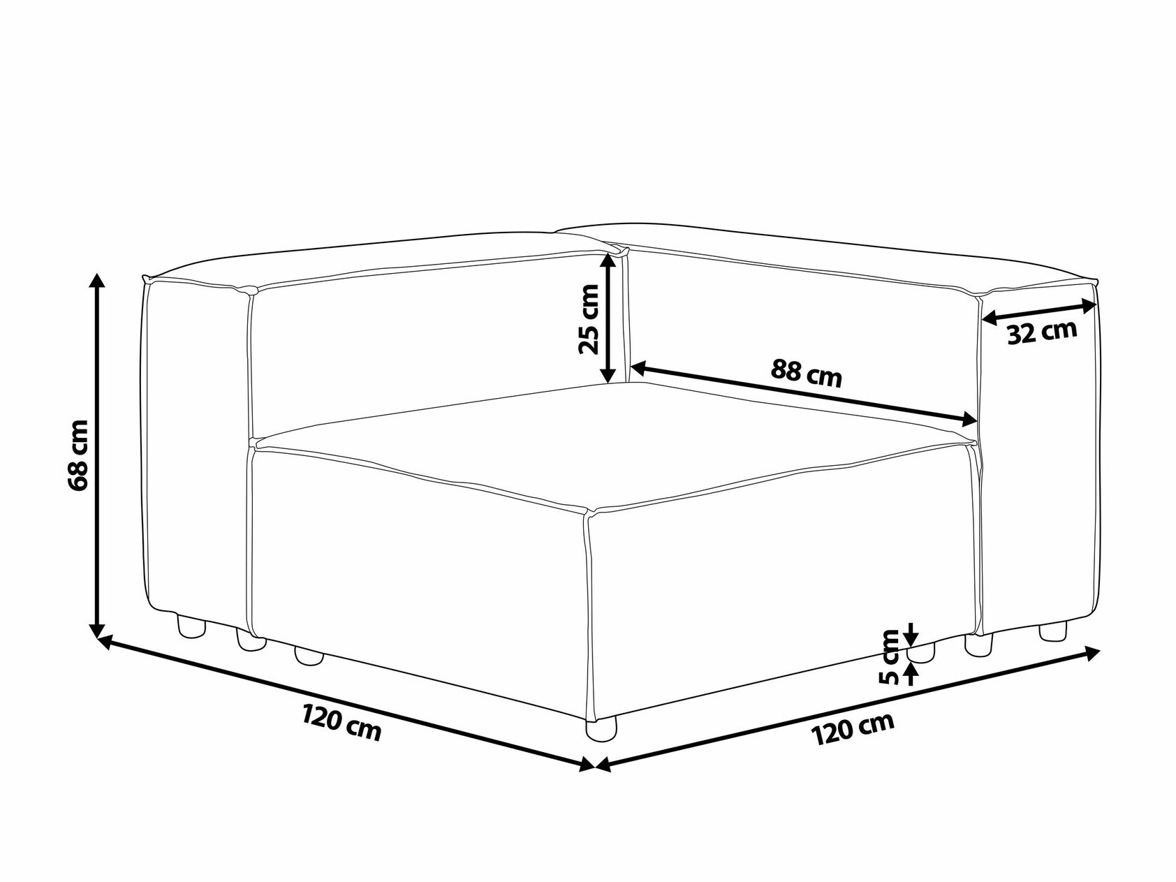 Modulinė sėdimoji dalis Serophi 101 (Taupe)