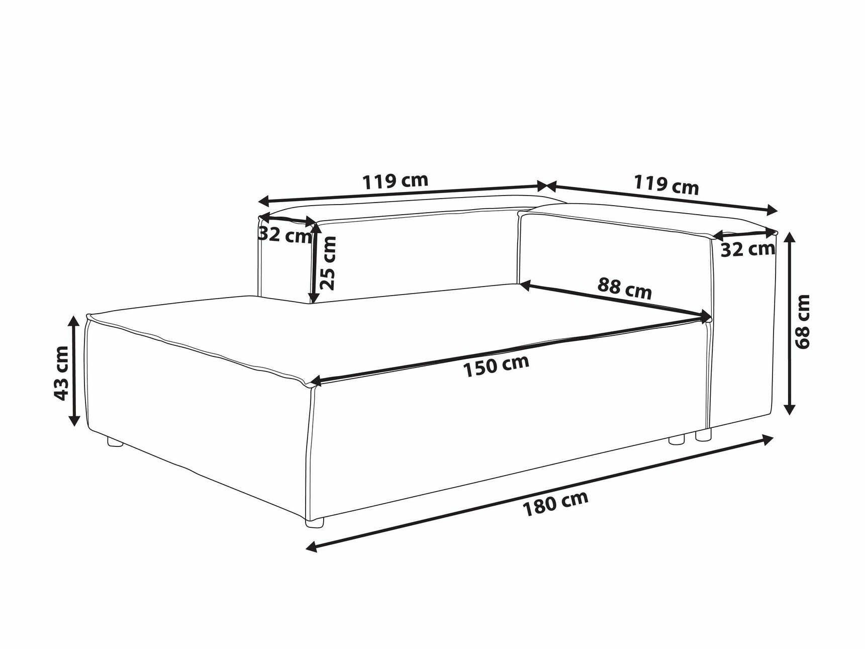 Modulinė sėdimoji dalis Serophi 102 (Taupe)