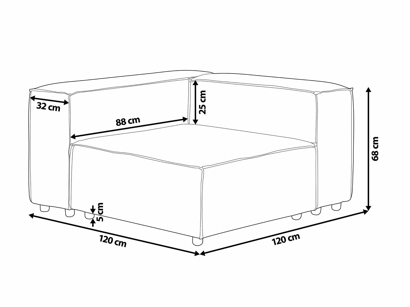 Modulinis fotelis Serophi 101 (Smėlinė)