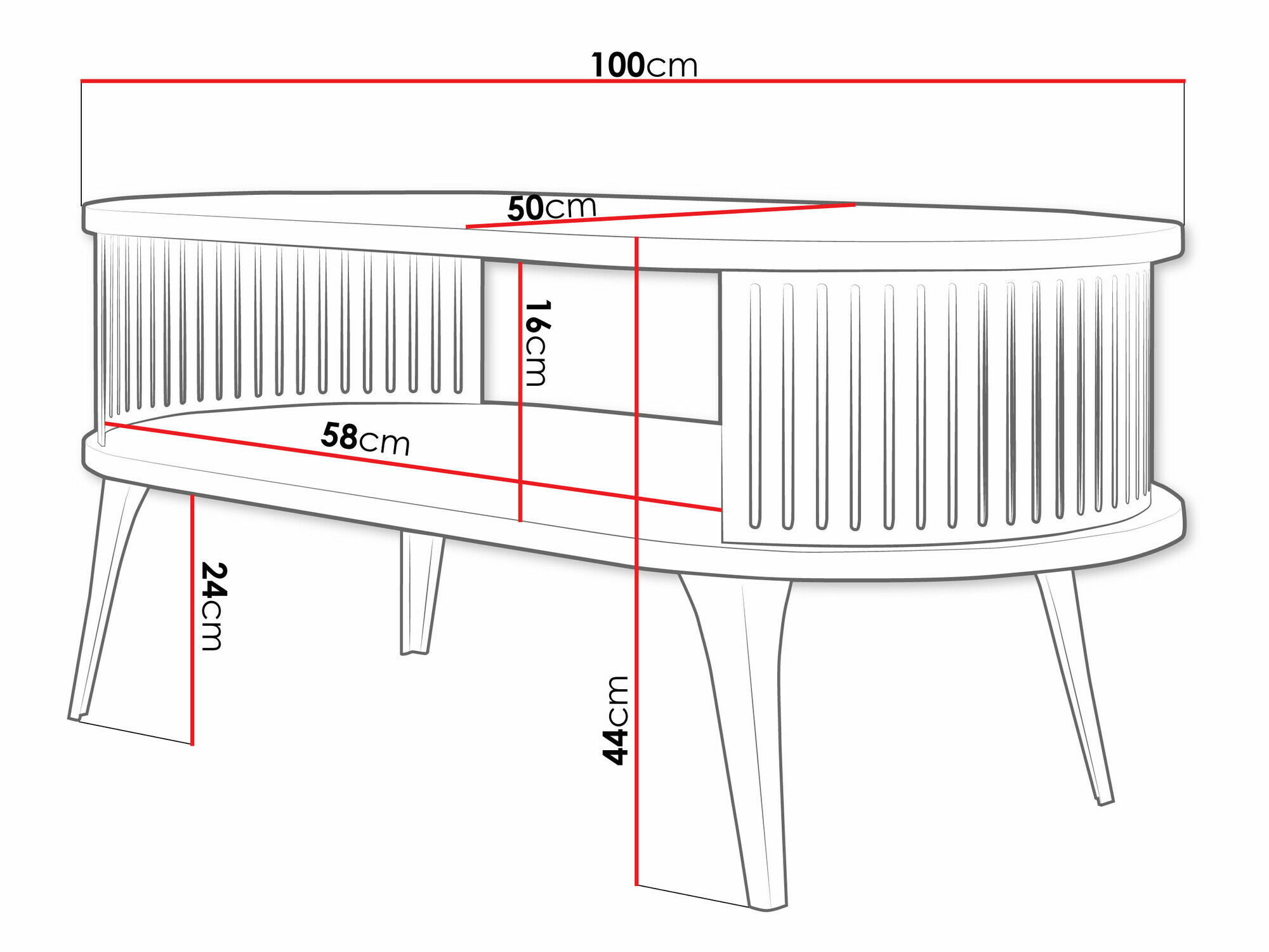 Žurnalinis staliukas Sordore 105 (Juoda + Balta)