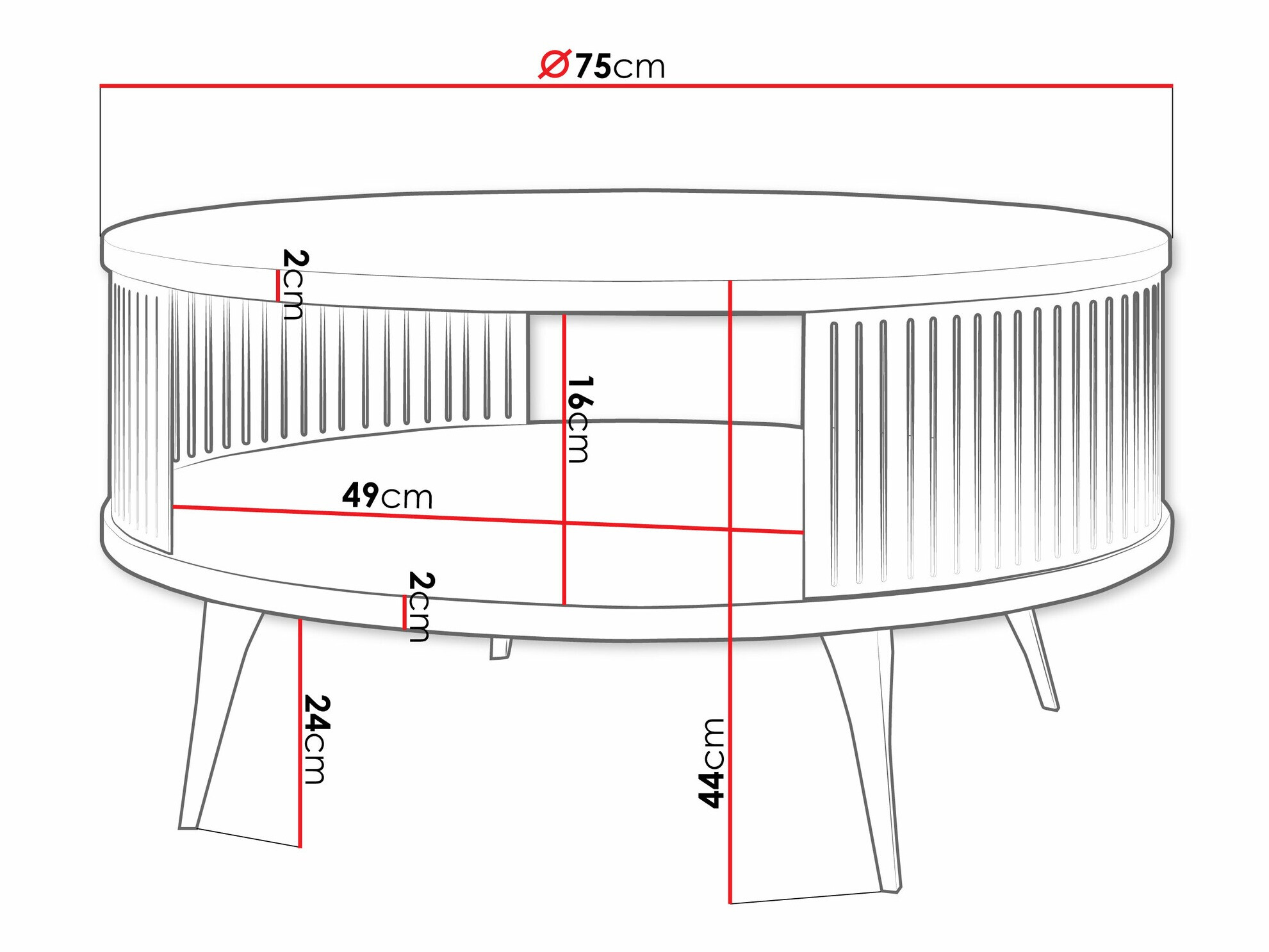 Žurnalinis staliukas Vitum II (Rožinė + Balta)