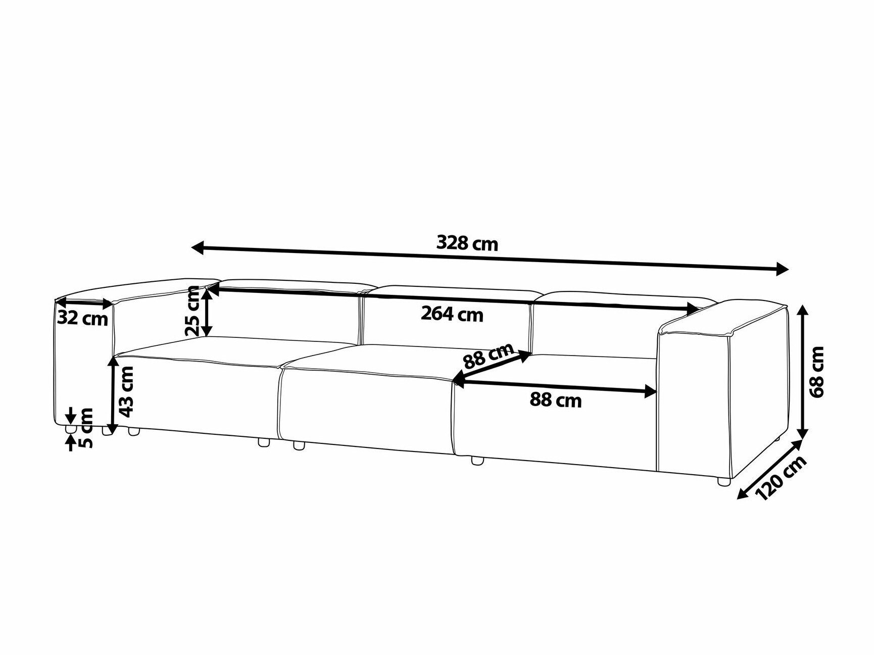 Modulinė sofa Serophi 104 (Smėlinė)