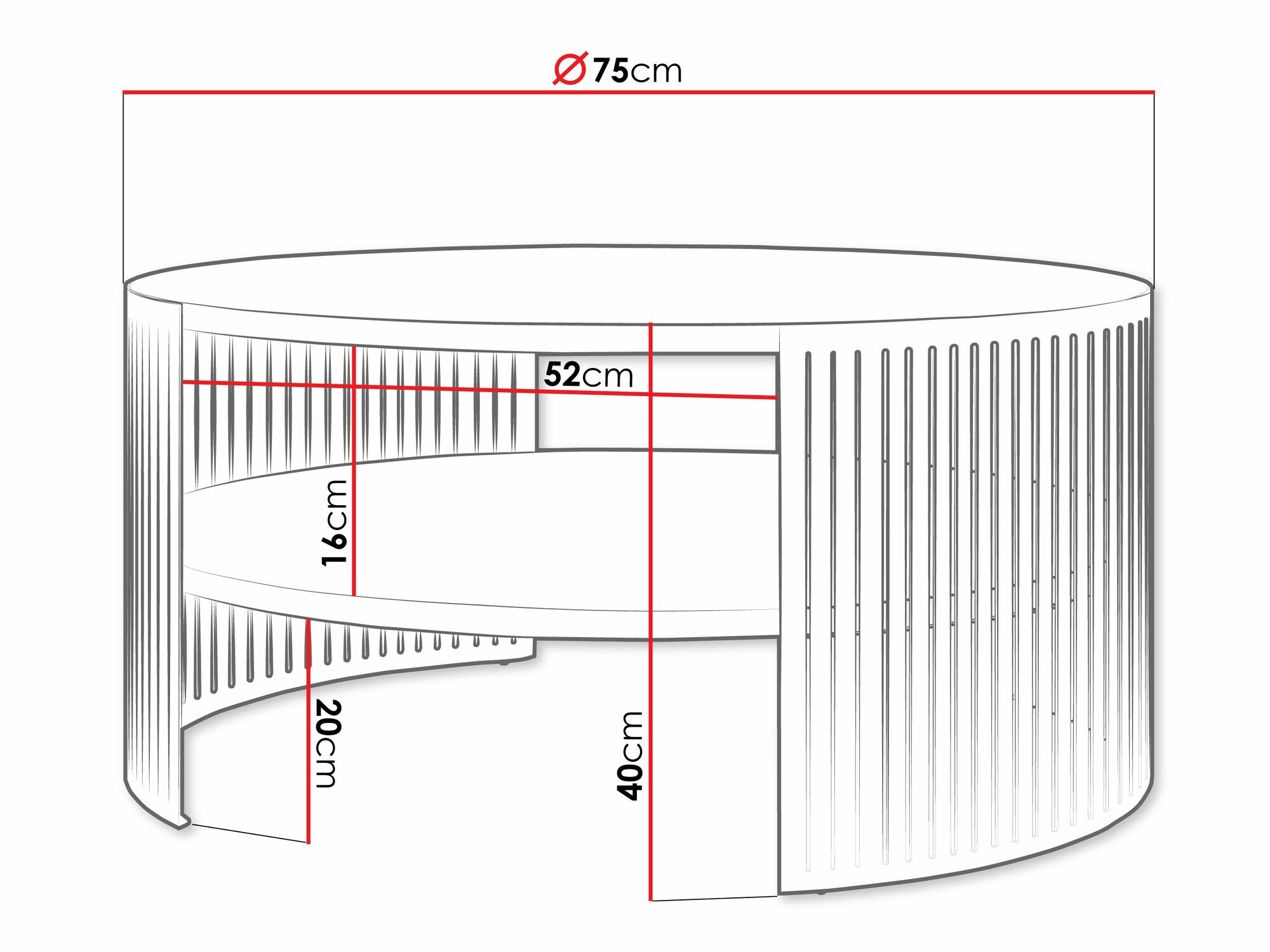 Žurnalinis staliukas Civer II (Rožinė + Balta)