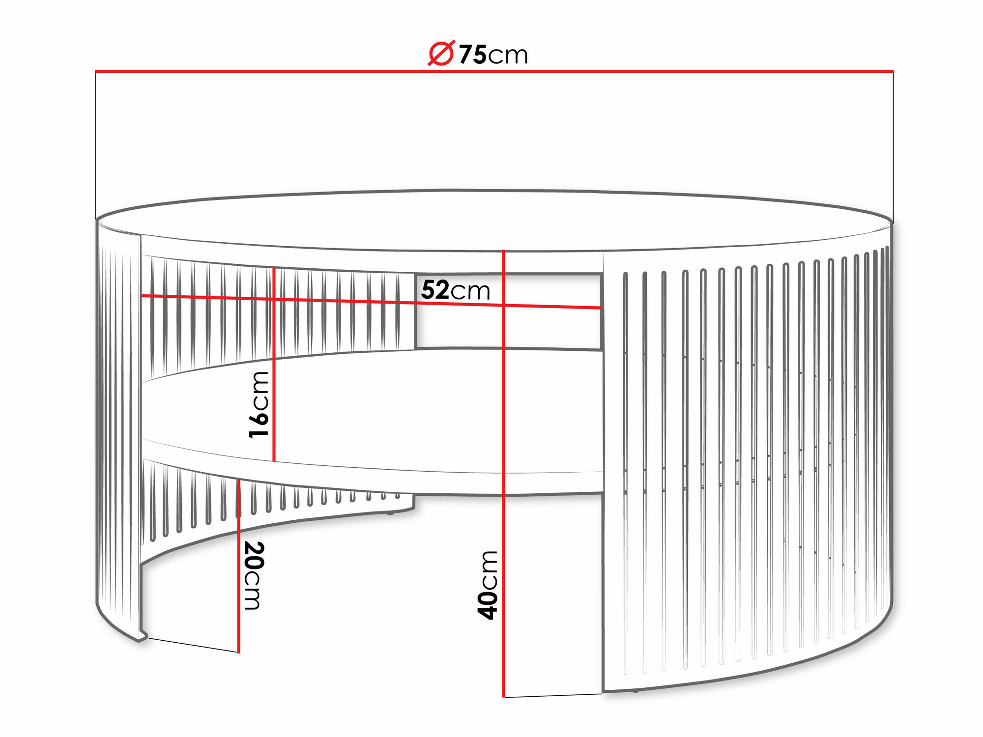 Žurnalinis staliukas Sordore 114 (Rožinė + Juoda)