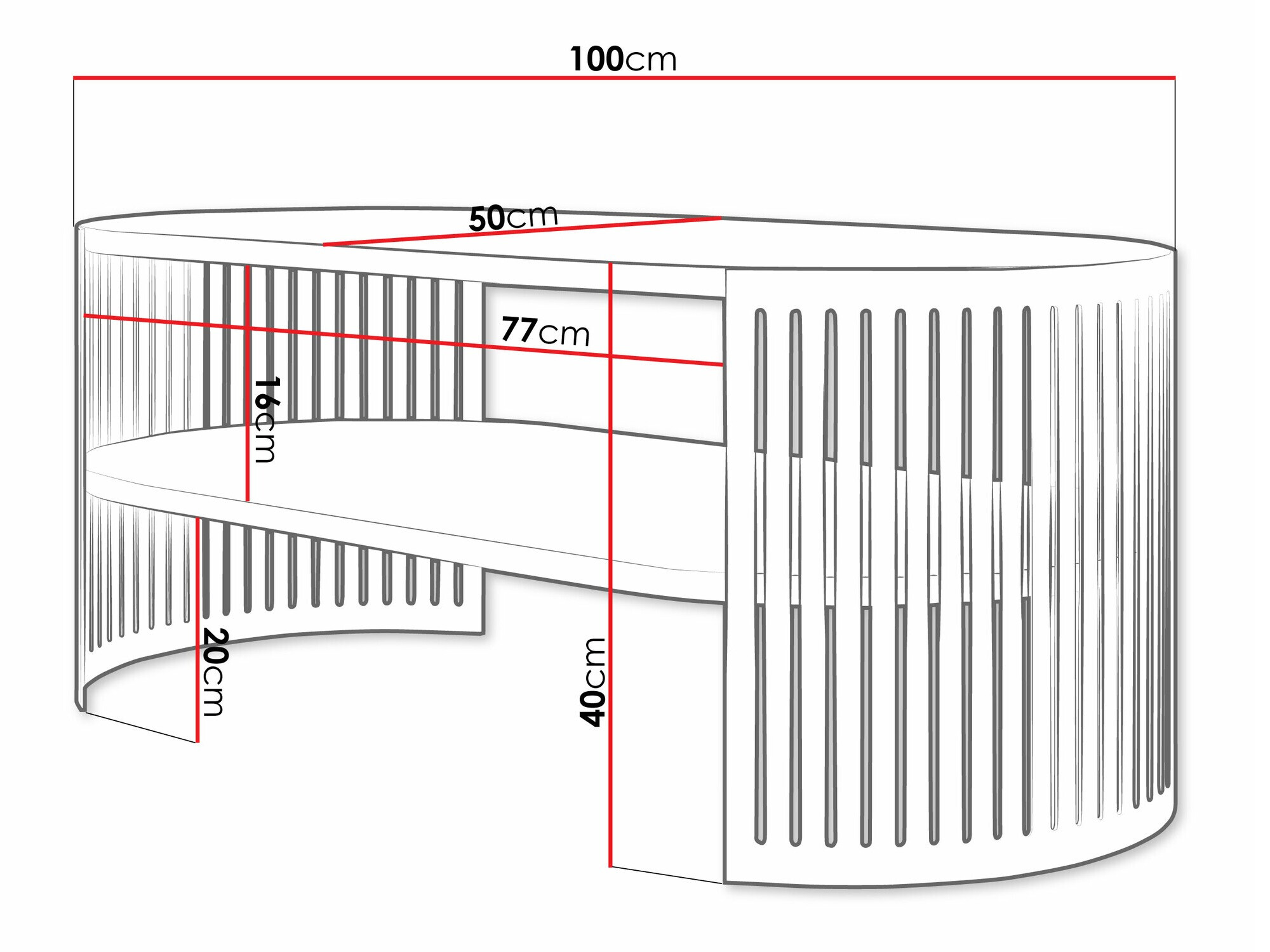 Žurnalinis staliukas Sordore 116 (Auksinė + Balta)