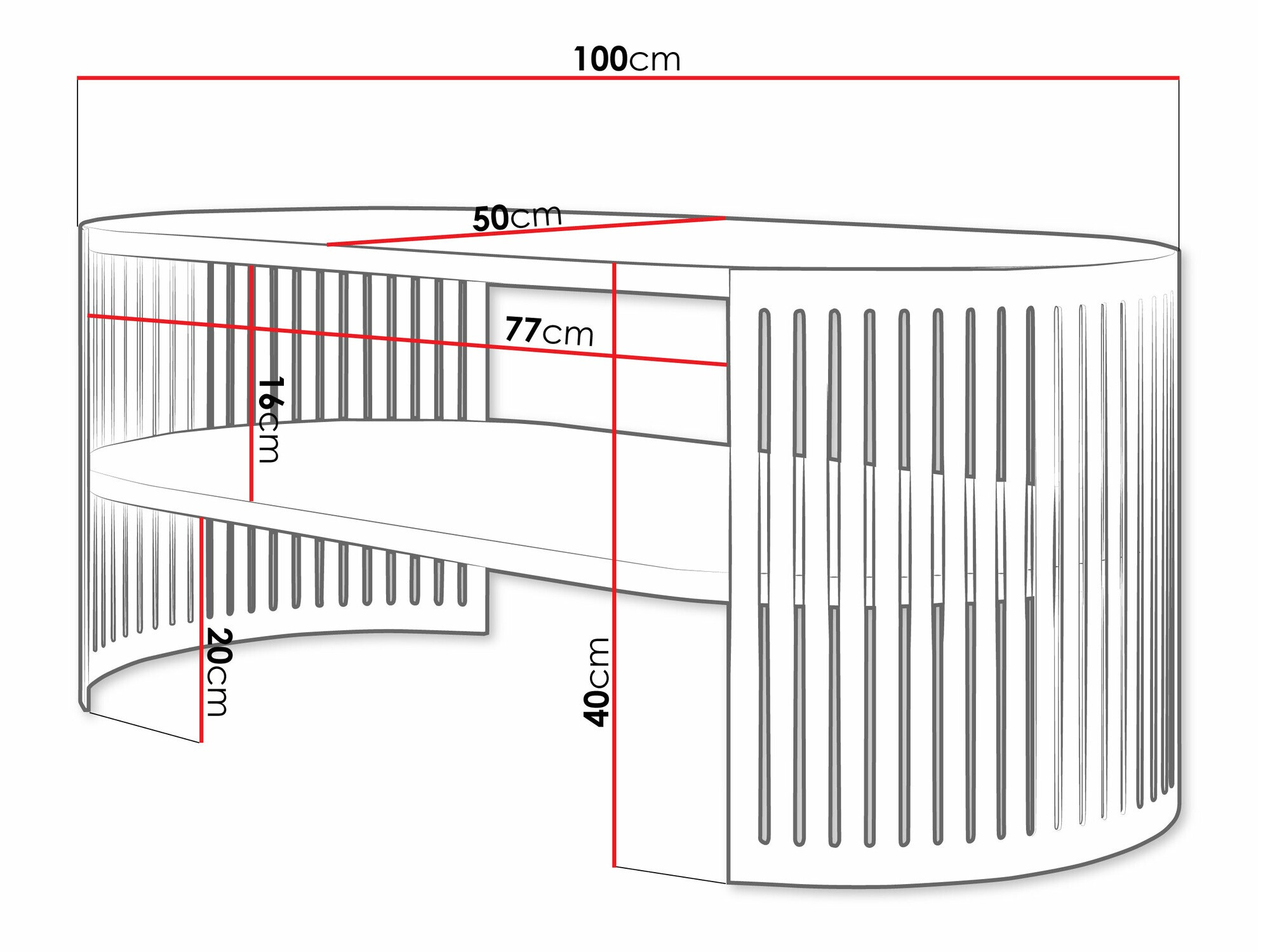 Žurnalinis staliukas Sordore 117 (Rožinė + Balta)