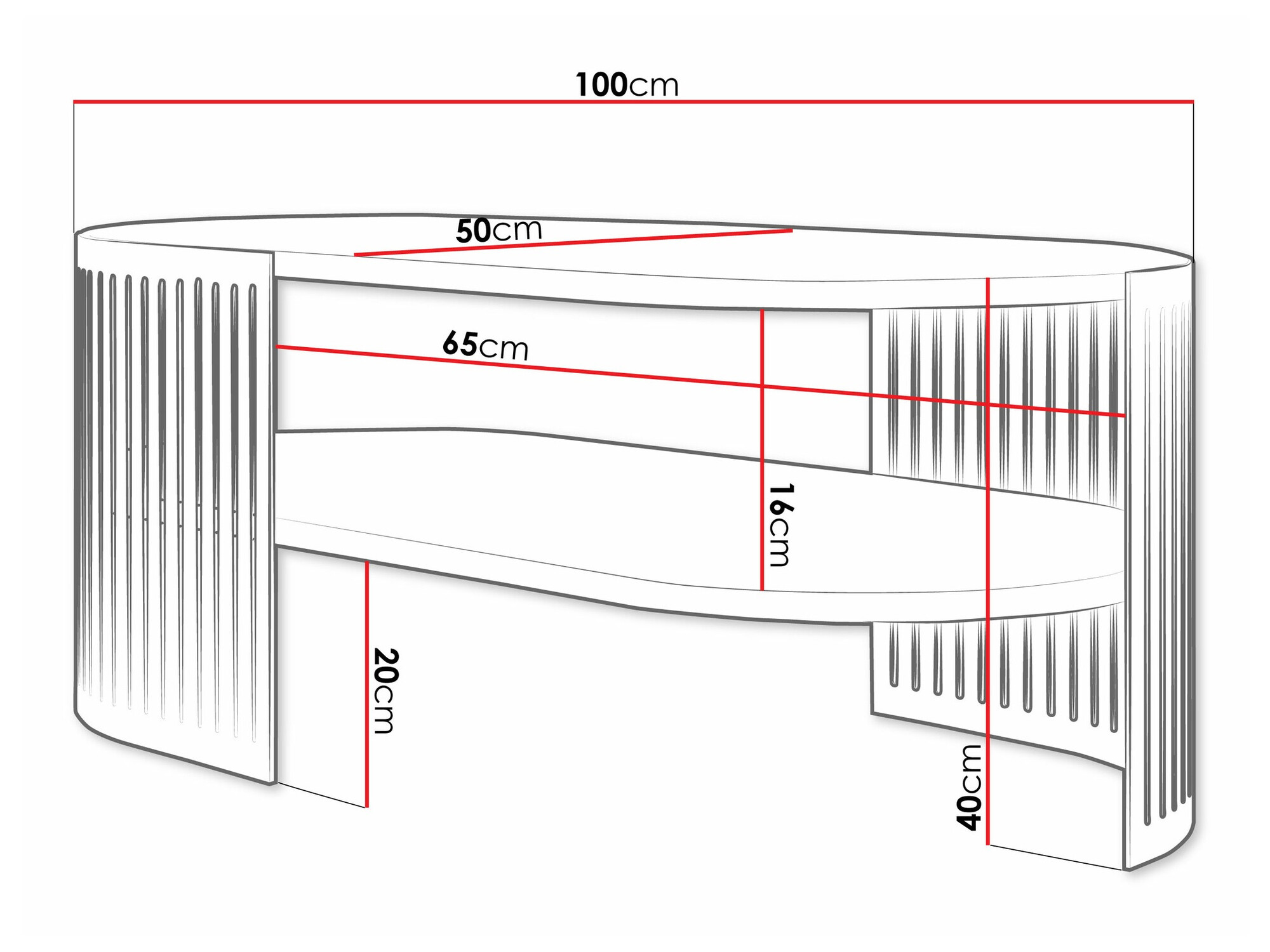 Žurnalinis staliukas Sordore 119 (Auksinė + Balta)