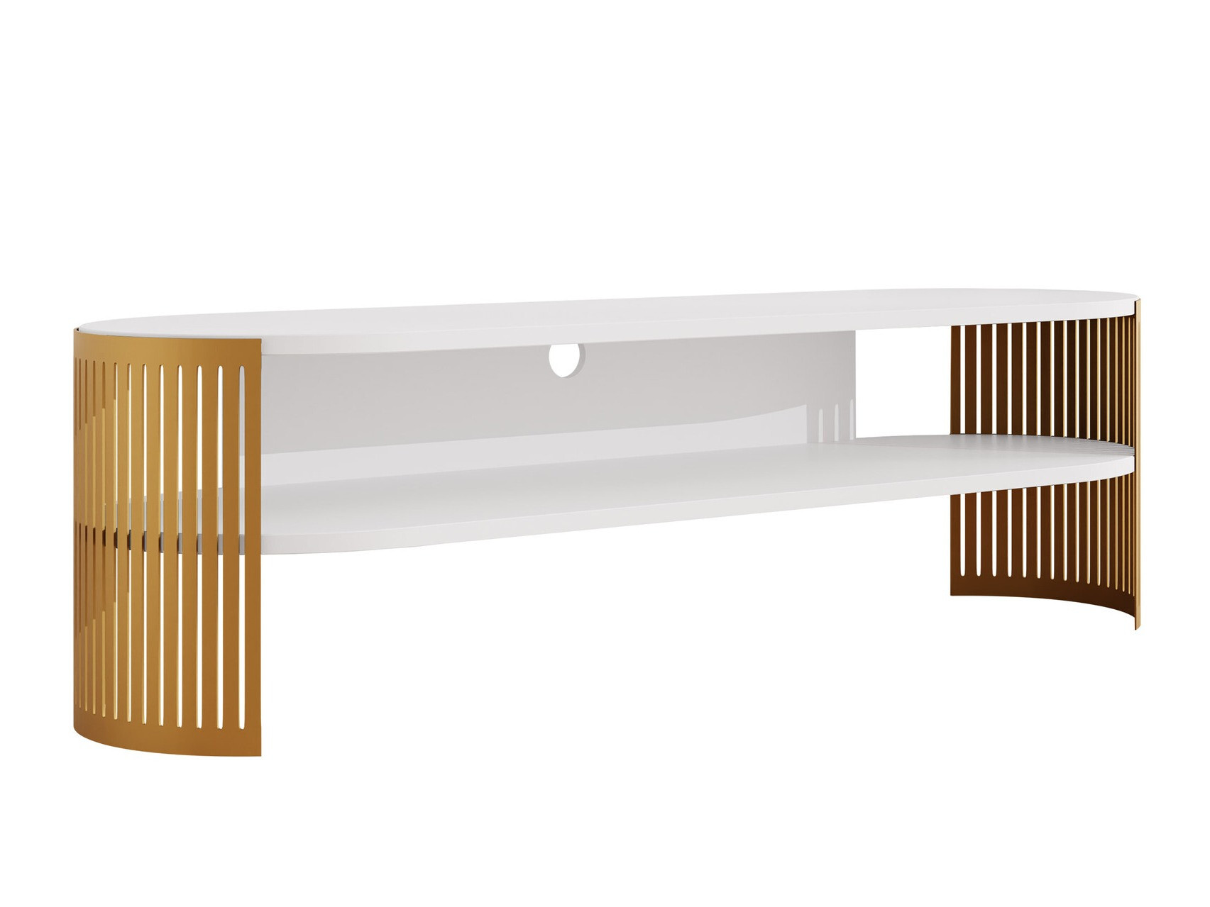 TV staliukas Civer I (Auksinė + Balta)