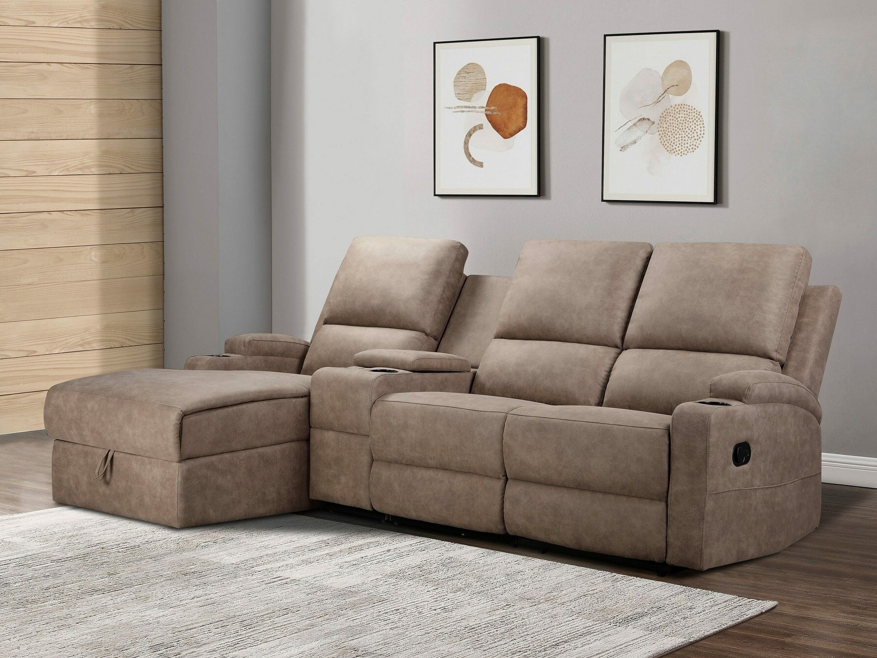 Minkštas kampas reglaineris Denton 1368 (Taupe)