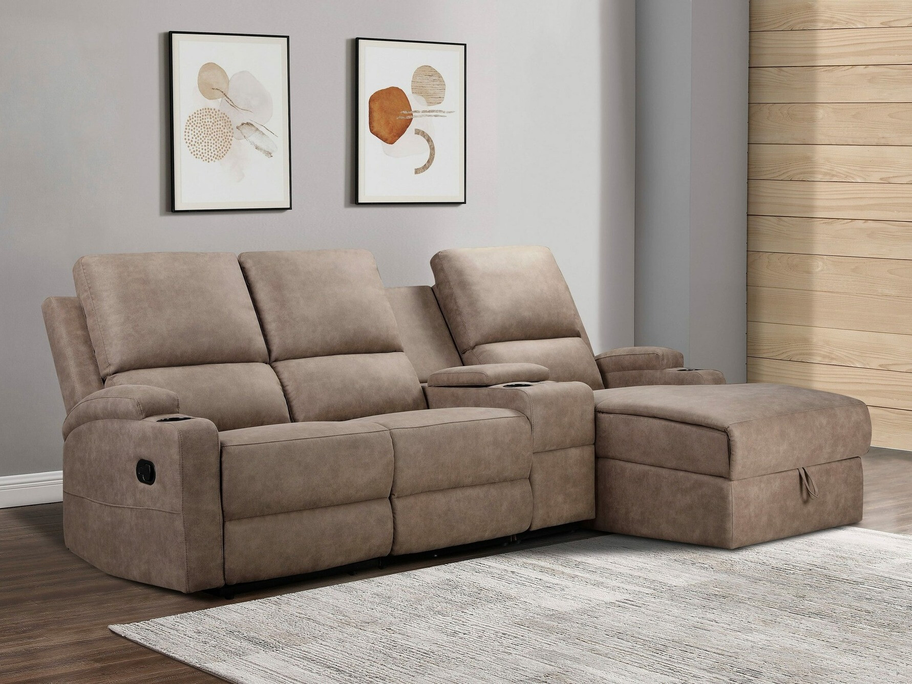 Minkštas kampas reglaineris Denton 1368 (Taupe)