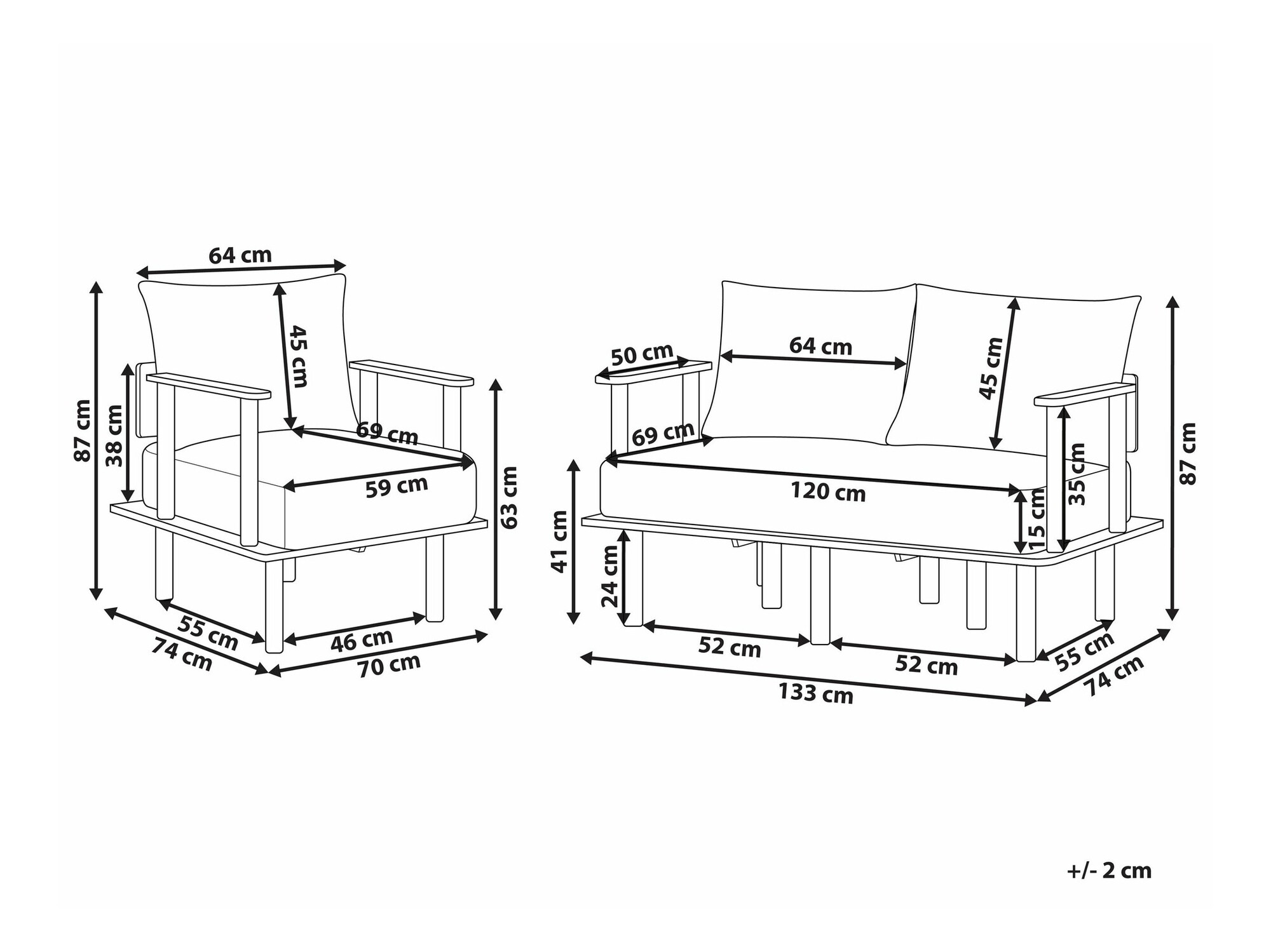Minkštų baldų komplektas Berwyn 2418 (Žalia)