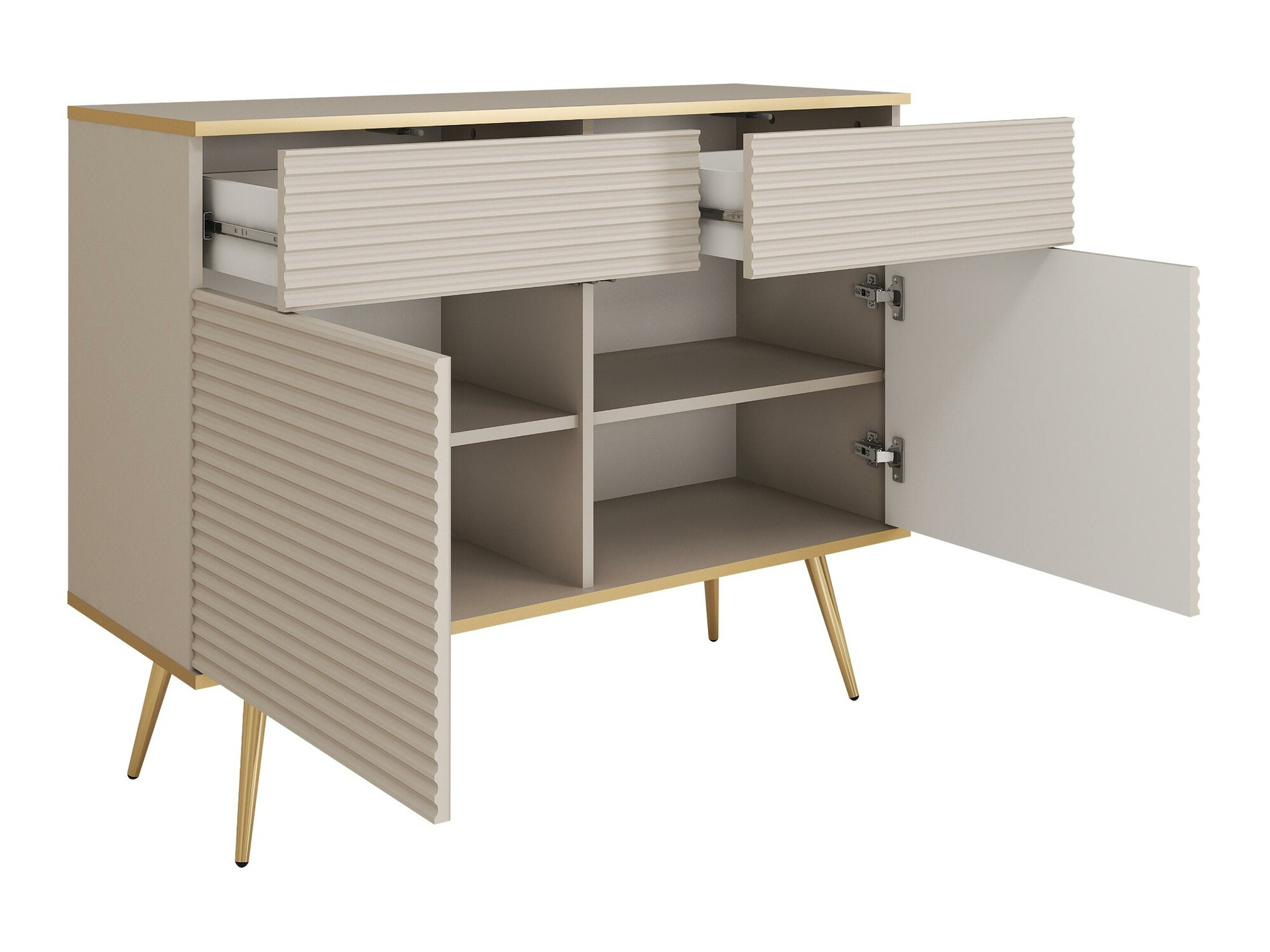 Svetainės komplektas Felduno 108 (Juoda + Auksinė)