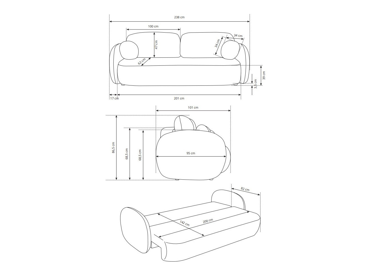 Sofa lova Kingston 139 (Abriamo 02)