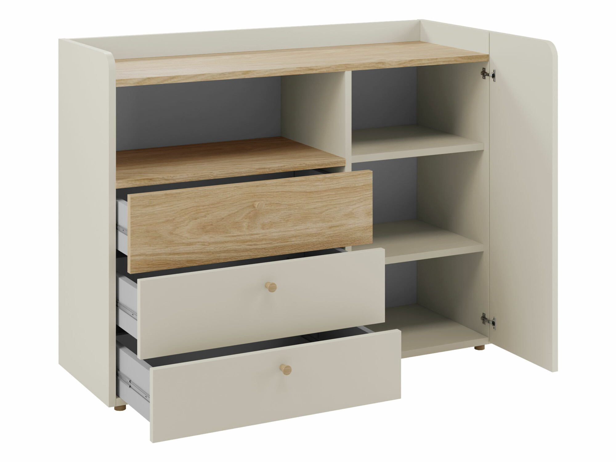 Komoda Domcali 108 (Pilka + Ąžuolas)