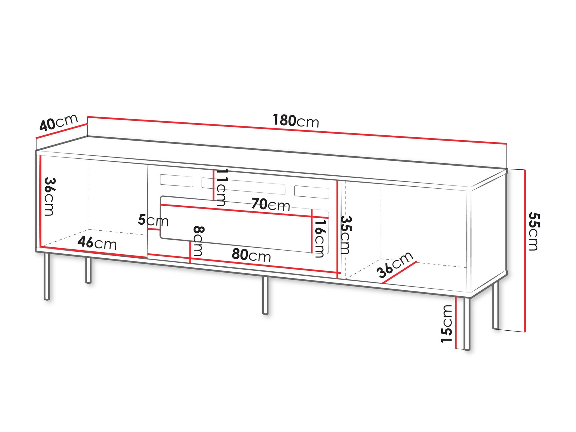 TV staliukas Tolete 107 (Smėlinė)