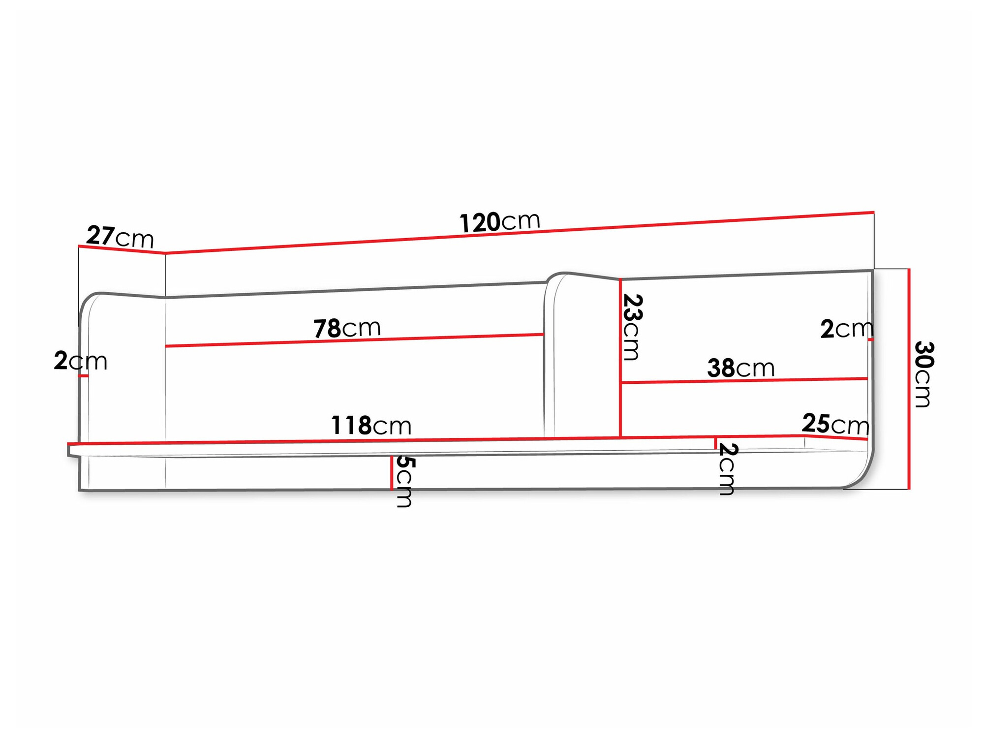 Pakabinama lentyna Domcali 114 (Pilka)