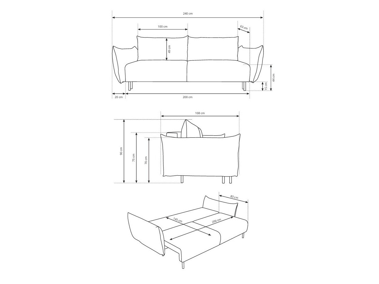 Sofa lova Kingston 131 (Horizon 03)