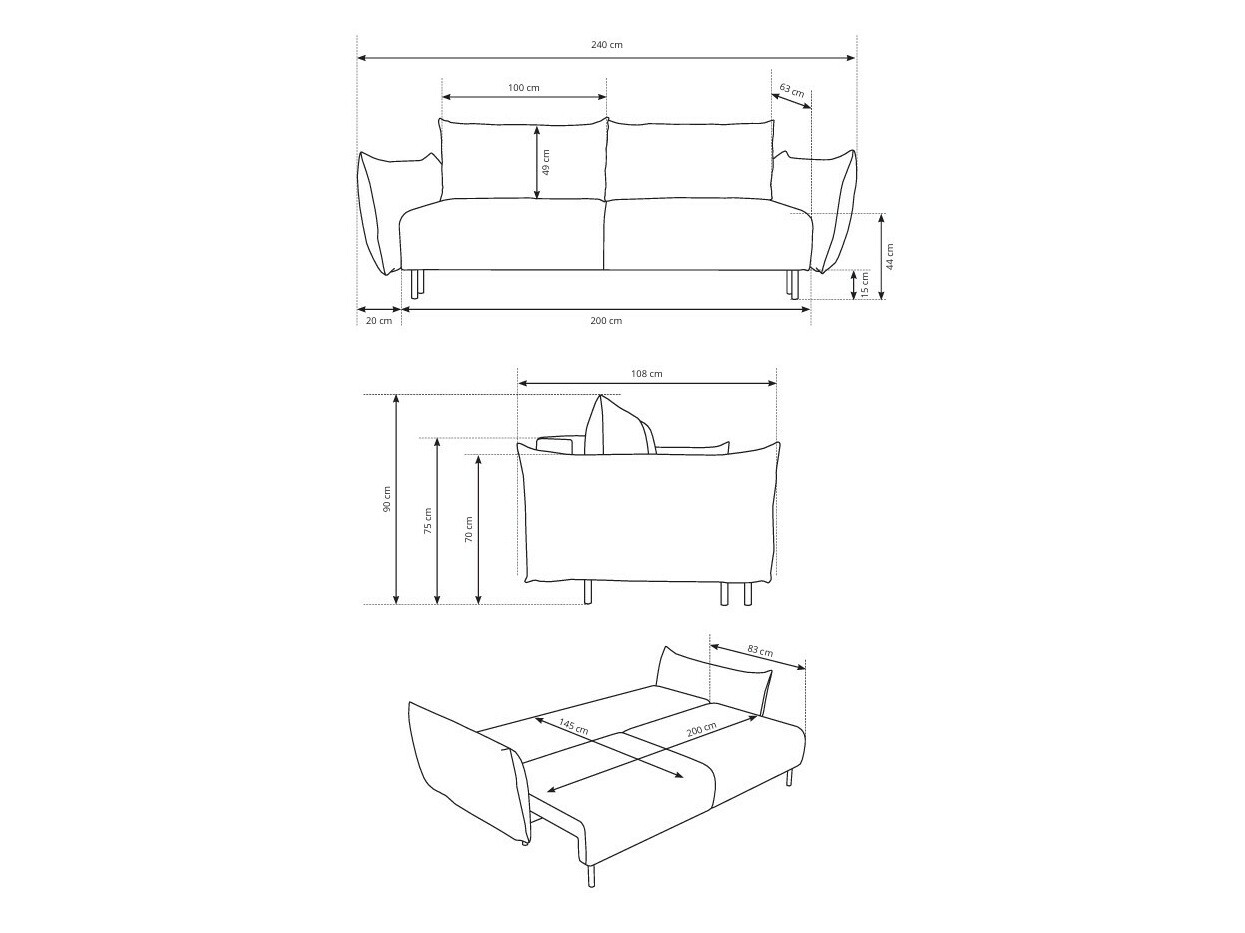 Sofa lova Kingston 131 (Horizon 08)