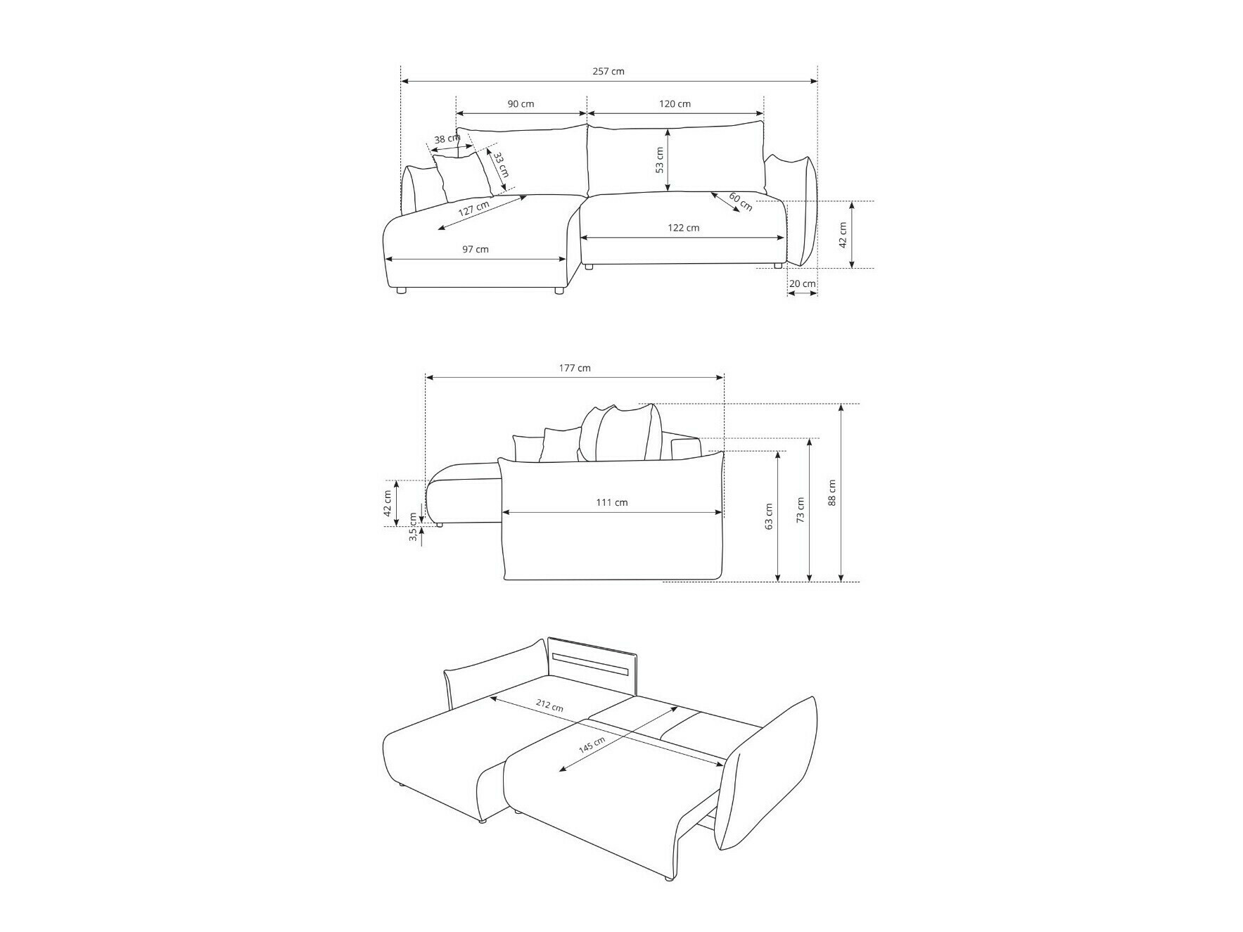 Minkštas kampas Kingston 153 (Tilia 01)