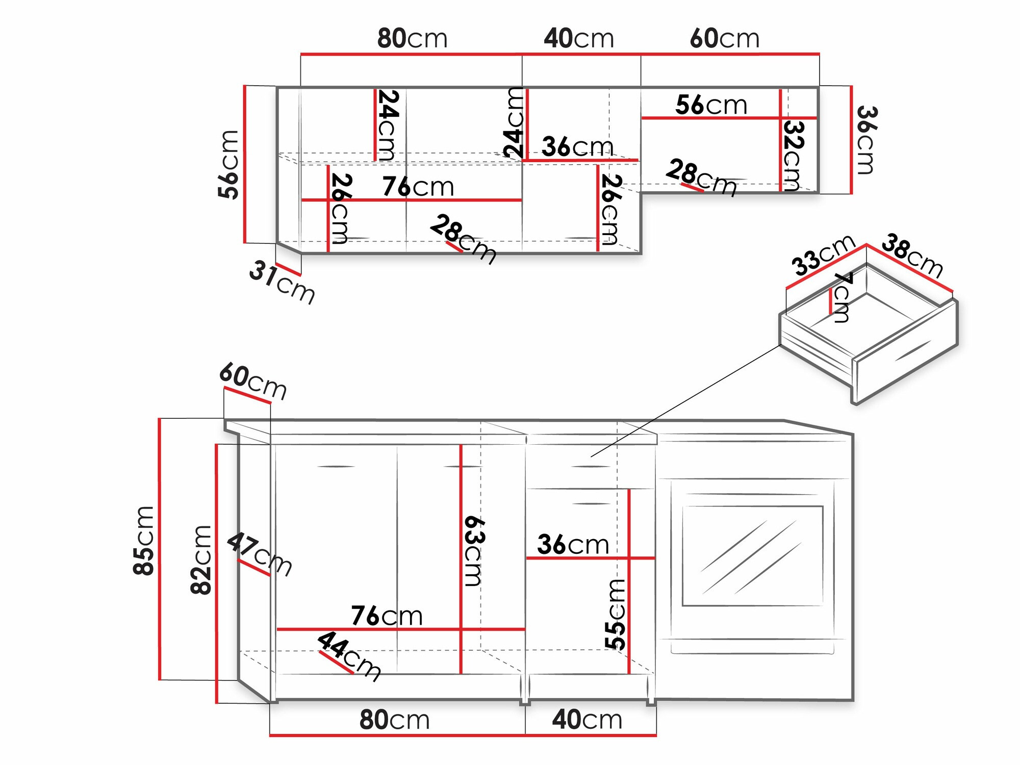 Virtuvės komplektas Ota (Sonomos ąžuolas + Smėlinė)