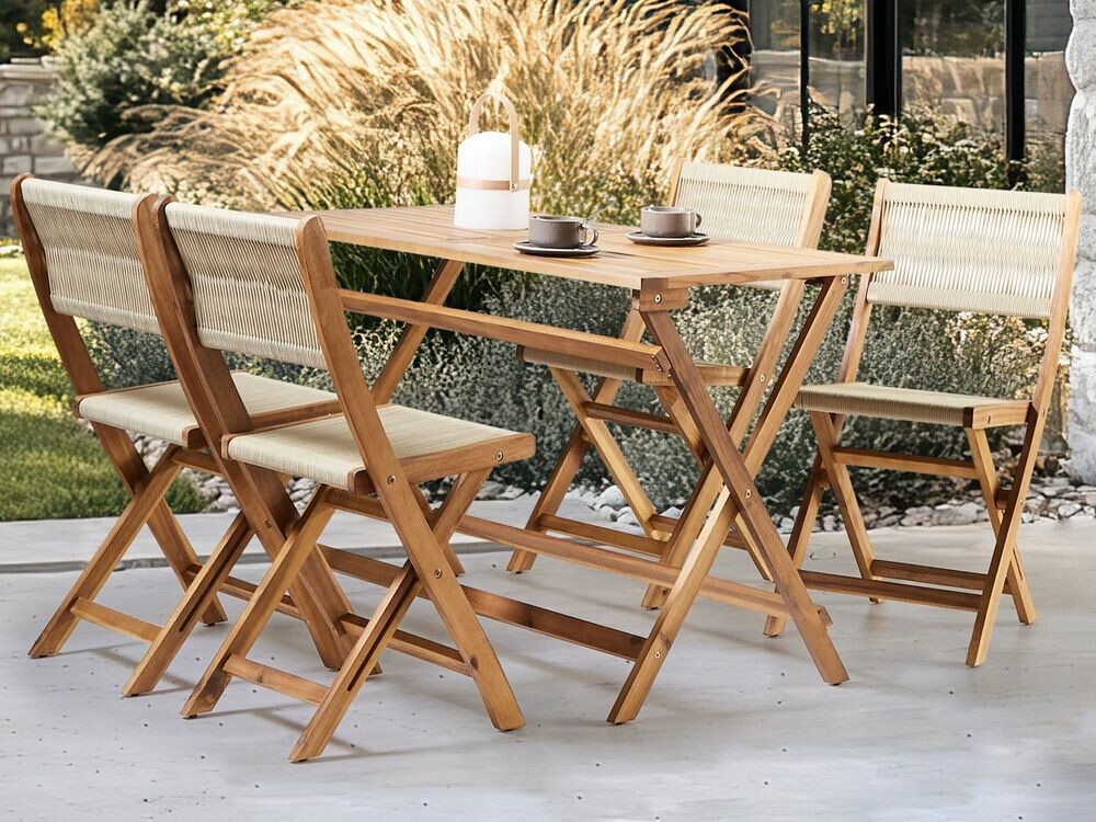 Stalo ir kėdžių komplektas Bensevu 100 (Akacija + Smėlinė)