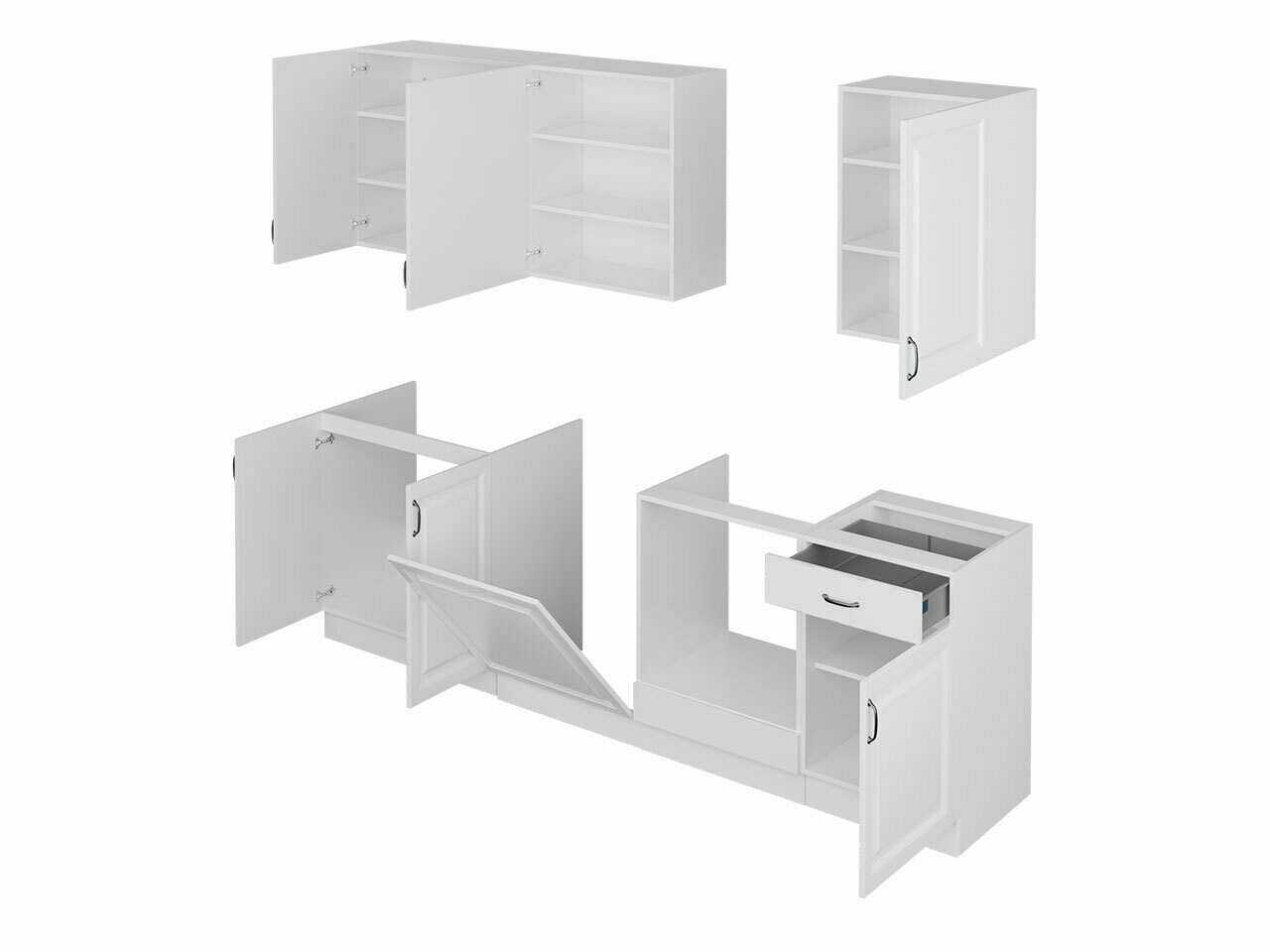 Modulinis virtuvės komplektas Retro White 150