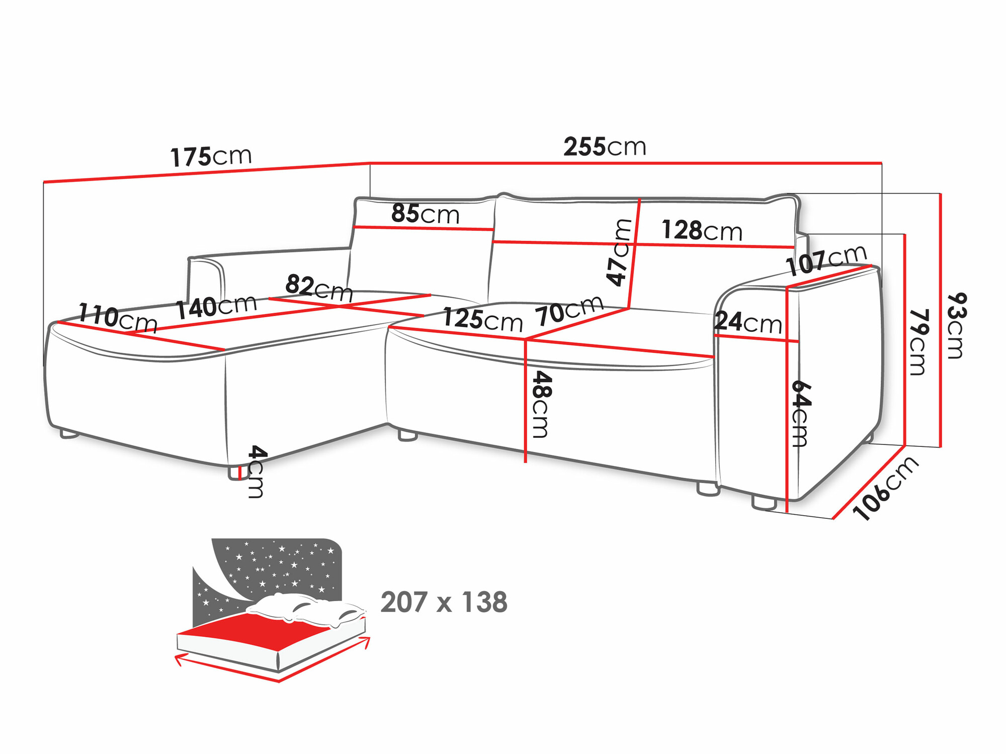 Minkštas kampas TrendyNest Monacha (Pretty 05)