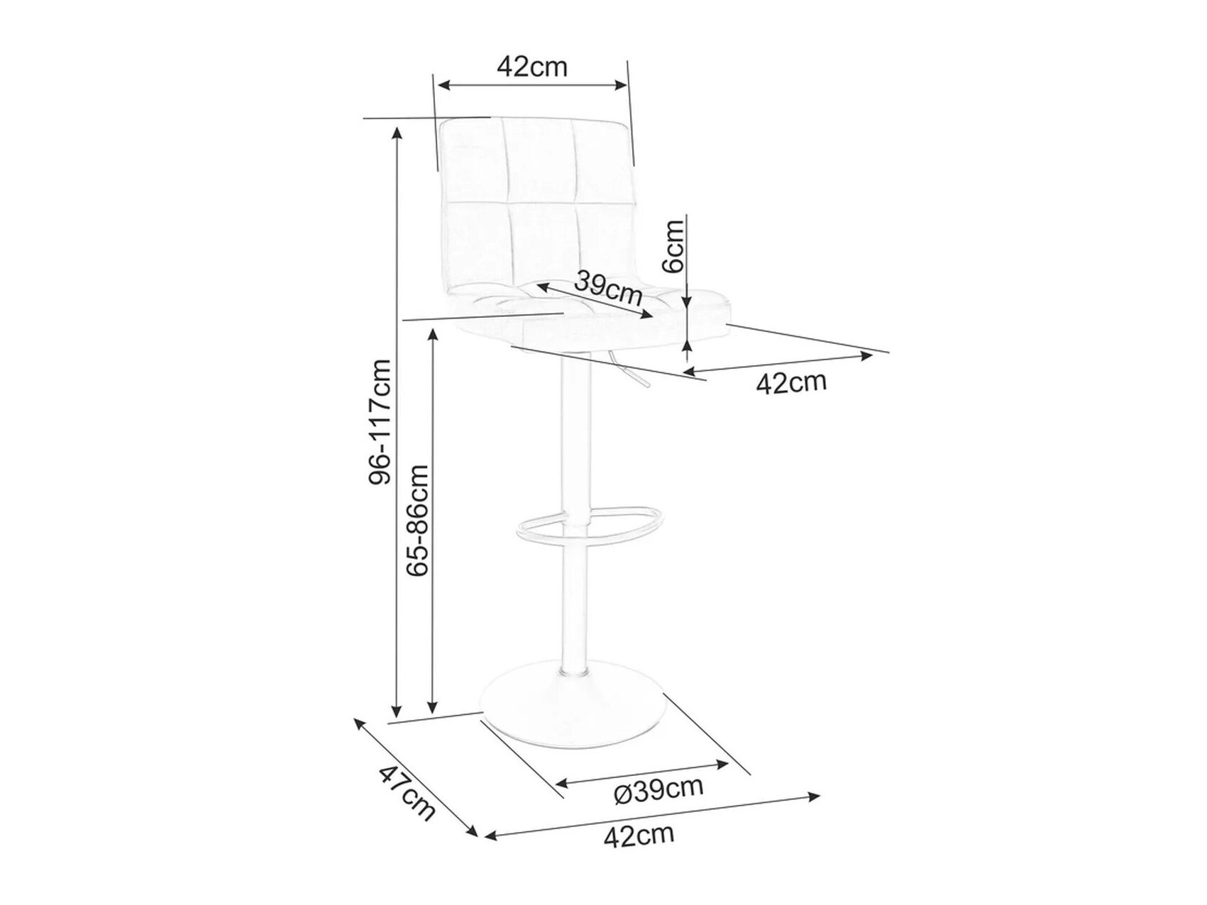 Baro kėdė Detroit 683 (Juoda)