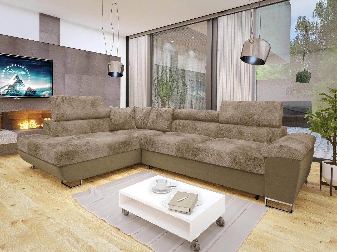 Minkštas kampas Comfivo 290 (Otusso 02 + Sorriso 5)