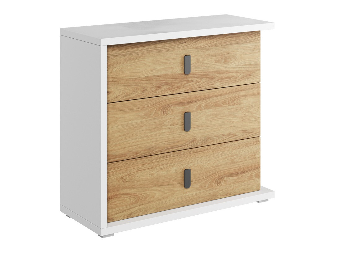 Šviesiai rudos vaikų kambario komodos