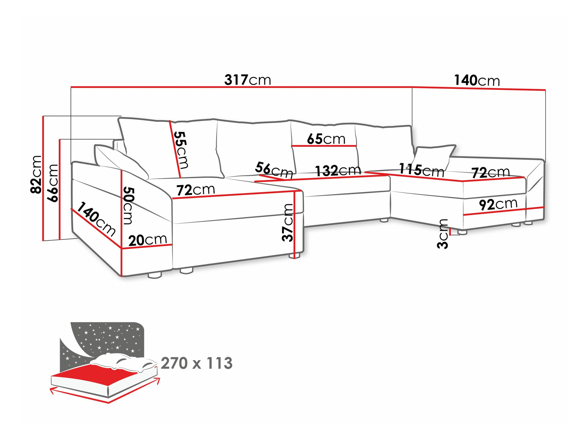 Minkštas kampas Memphis 131 (Muna 14 + Muna 10)